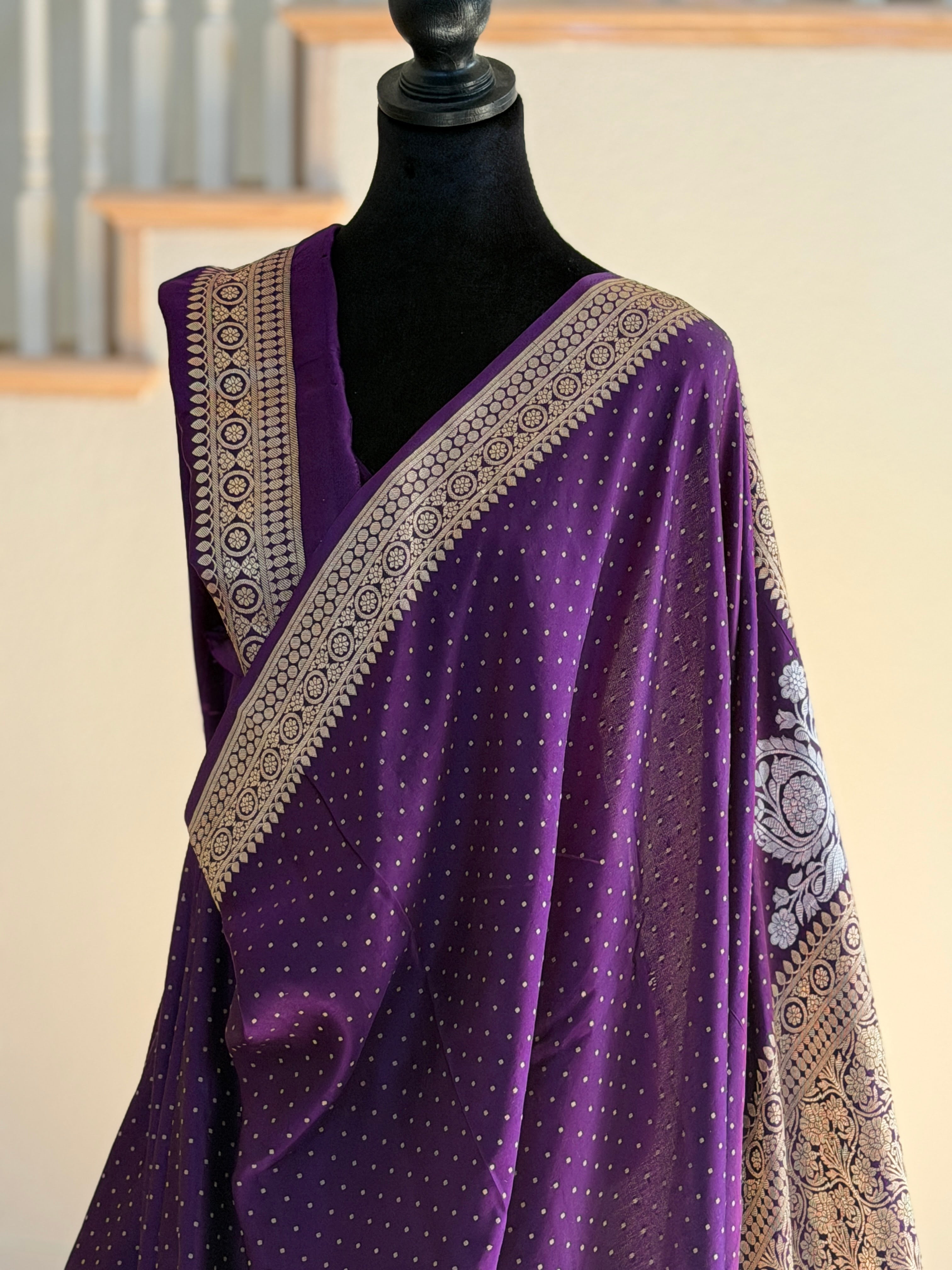 Banarasi Mashru Pure Silk Sona Roopa Saree