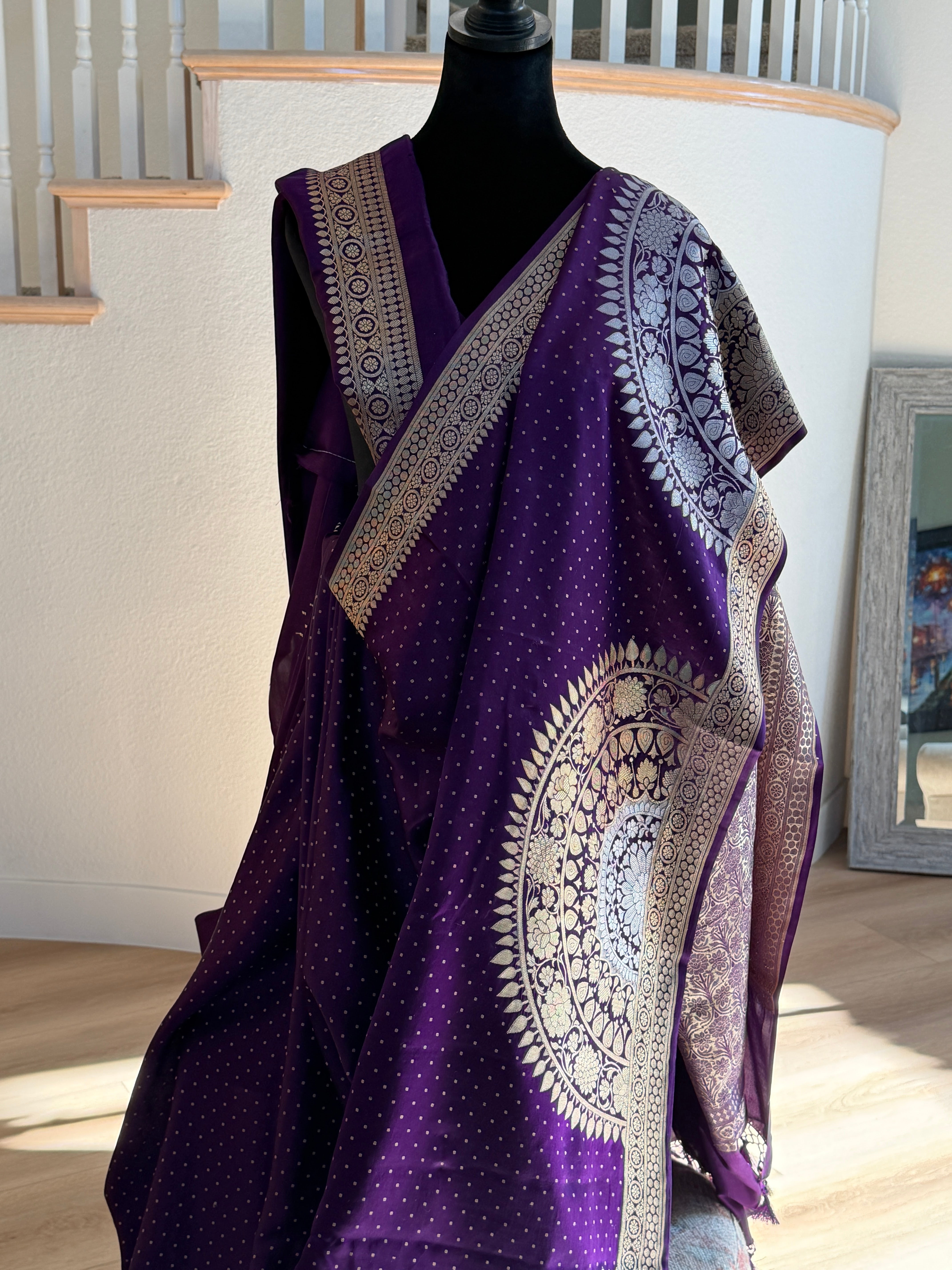 Banarasi Mashru Pure Silk Sona Roopa Saree