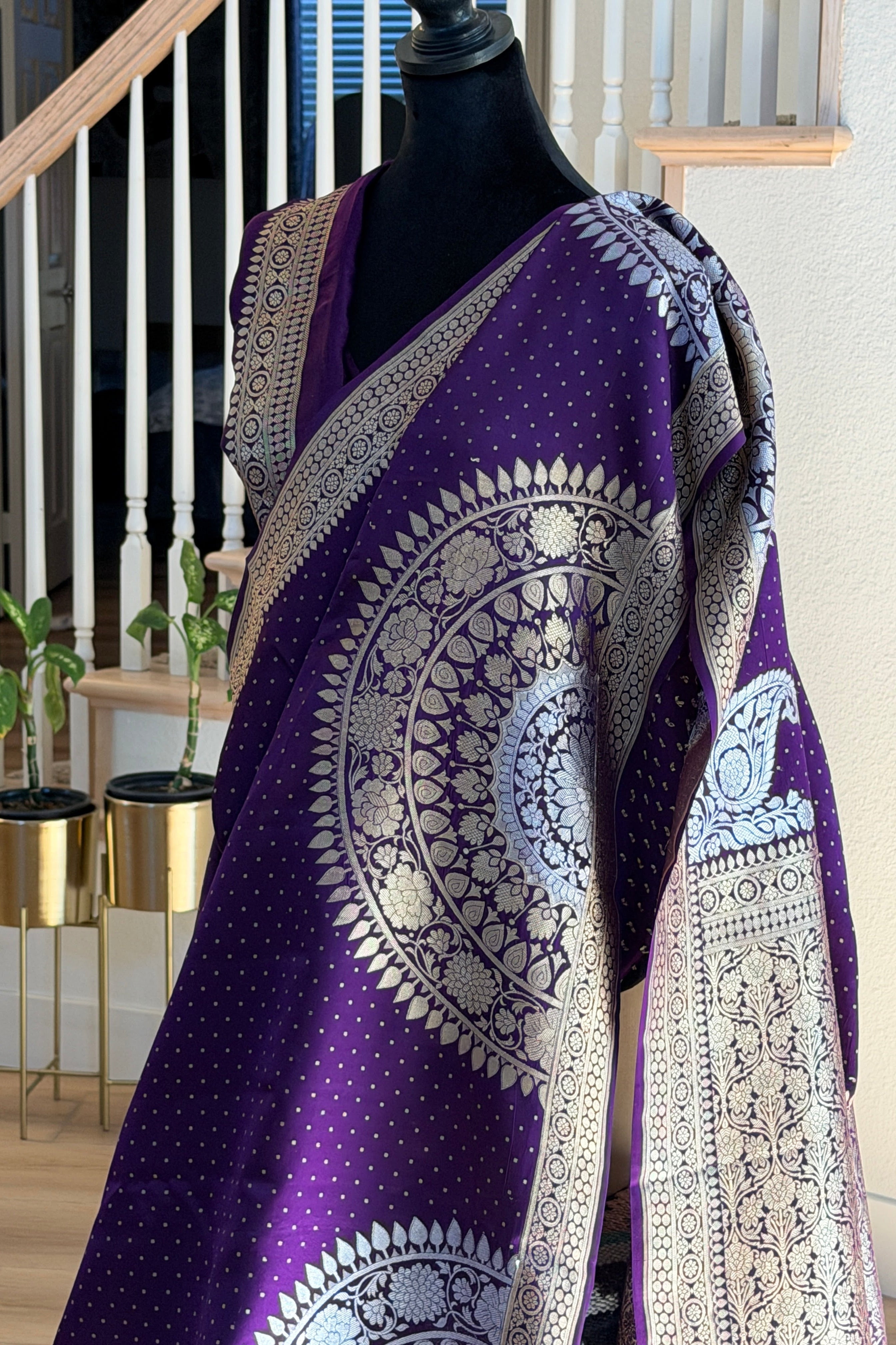 Banarasi Mashru Pure Silk Sona Roopa Saree