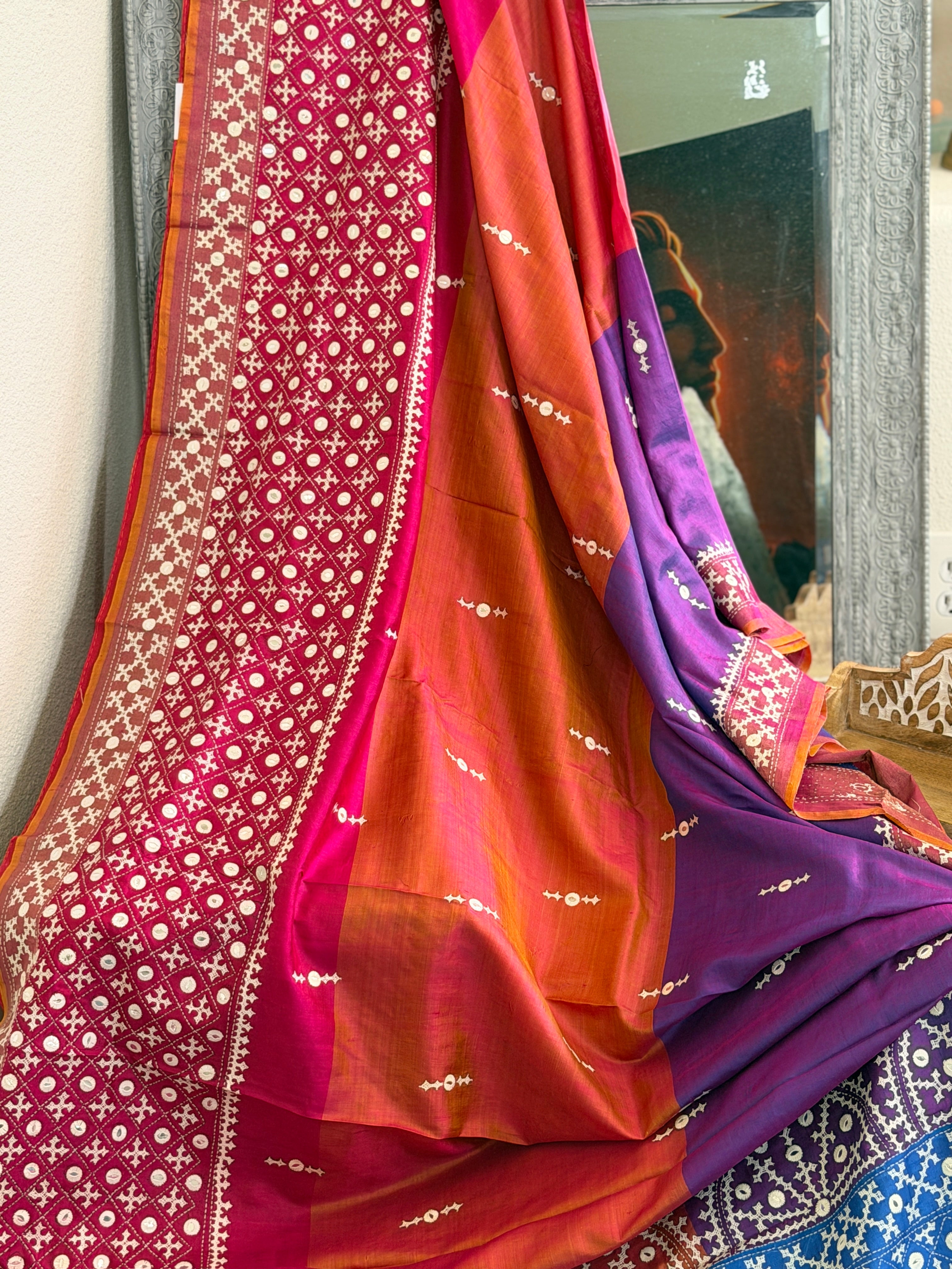 Kantha Stitch Saree