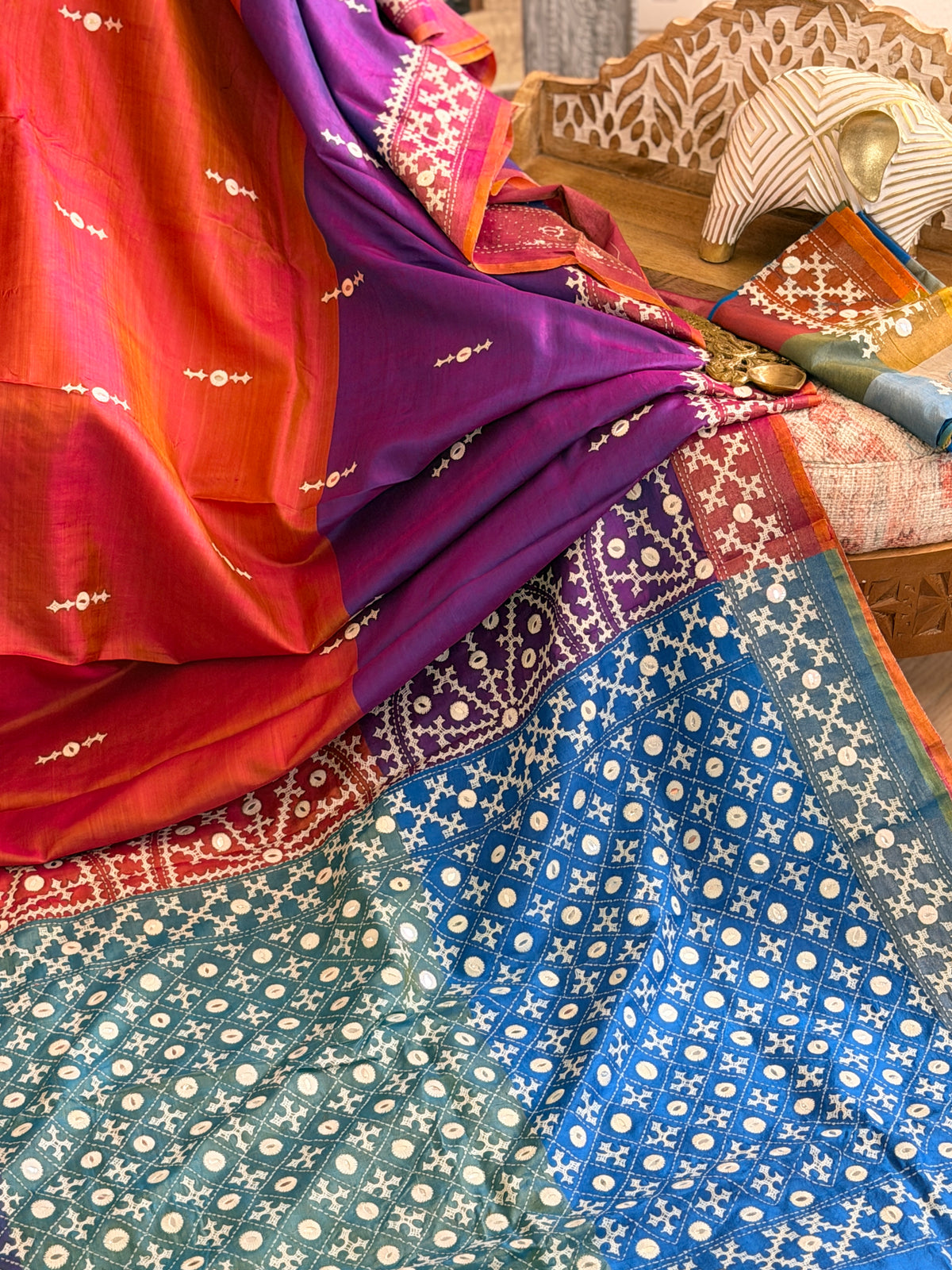 Kantha Stitch Saree