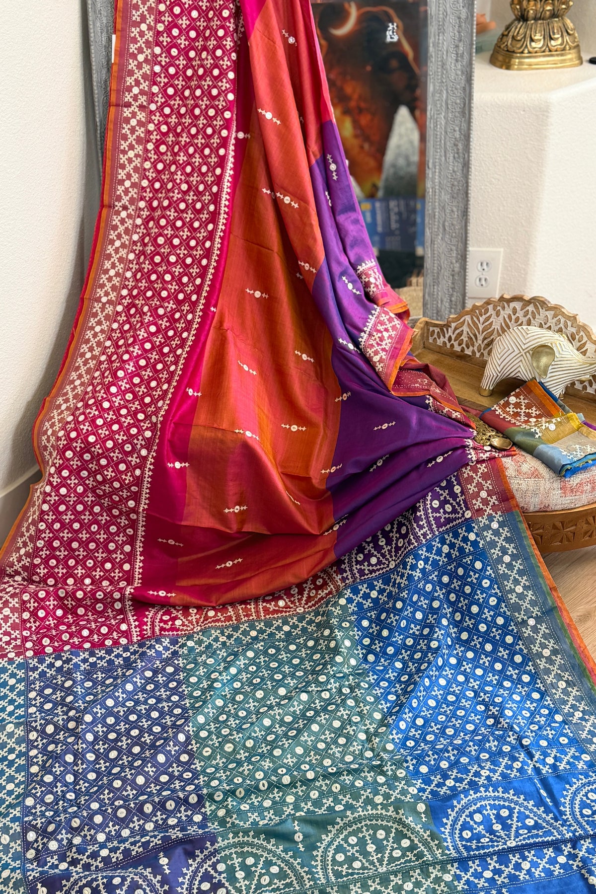 Kantha Stitch Saree