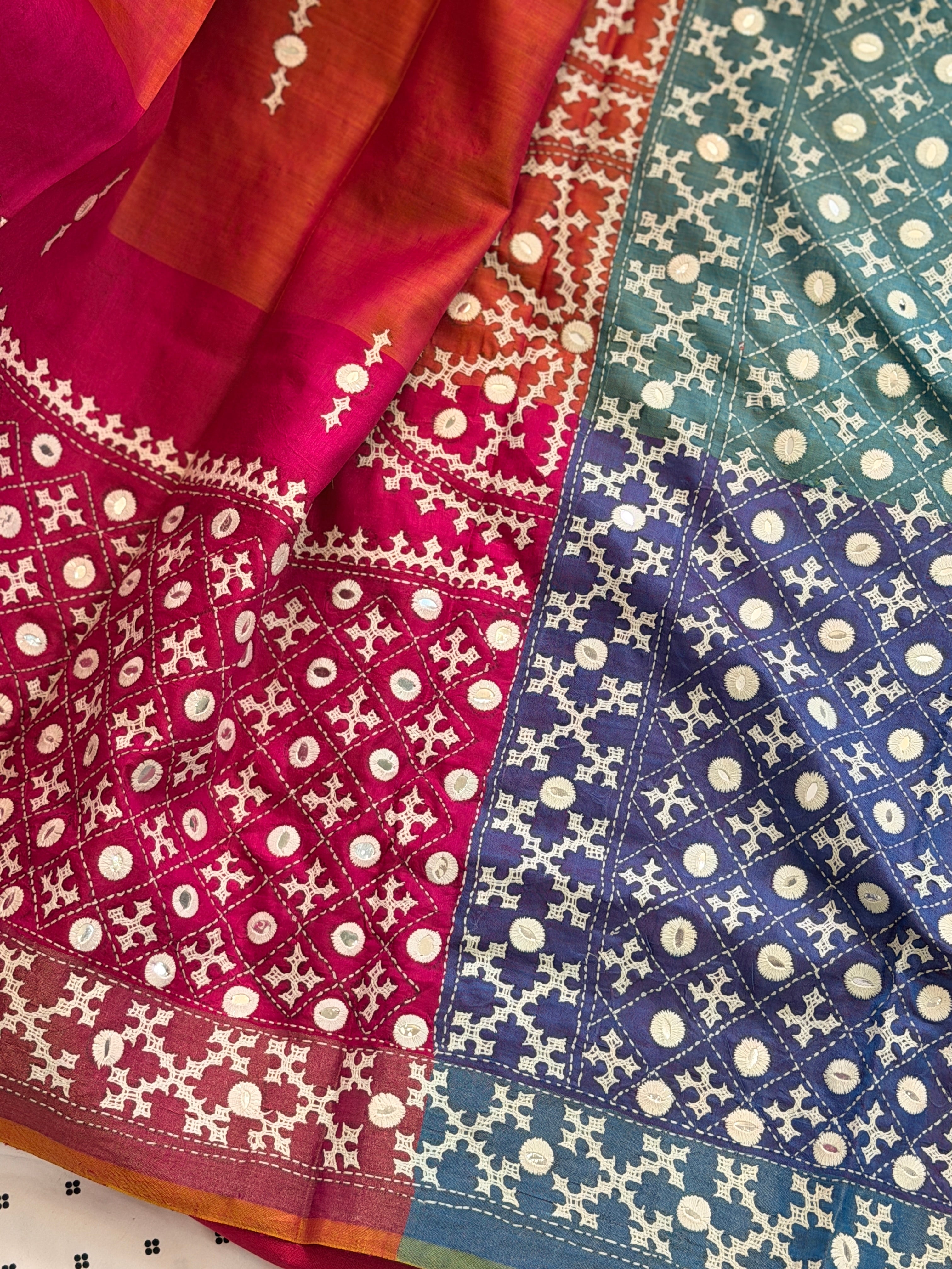 Kantha Stitch Saree