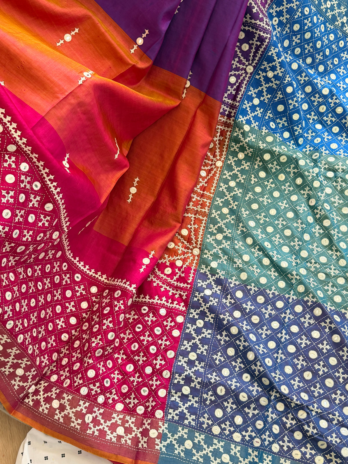 Kantha Stitch Saree