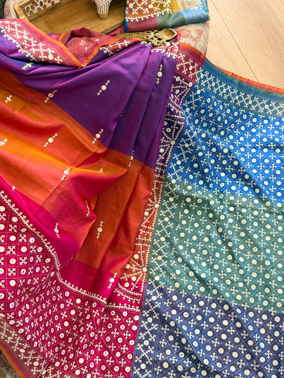 Kantha Stitch Saree