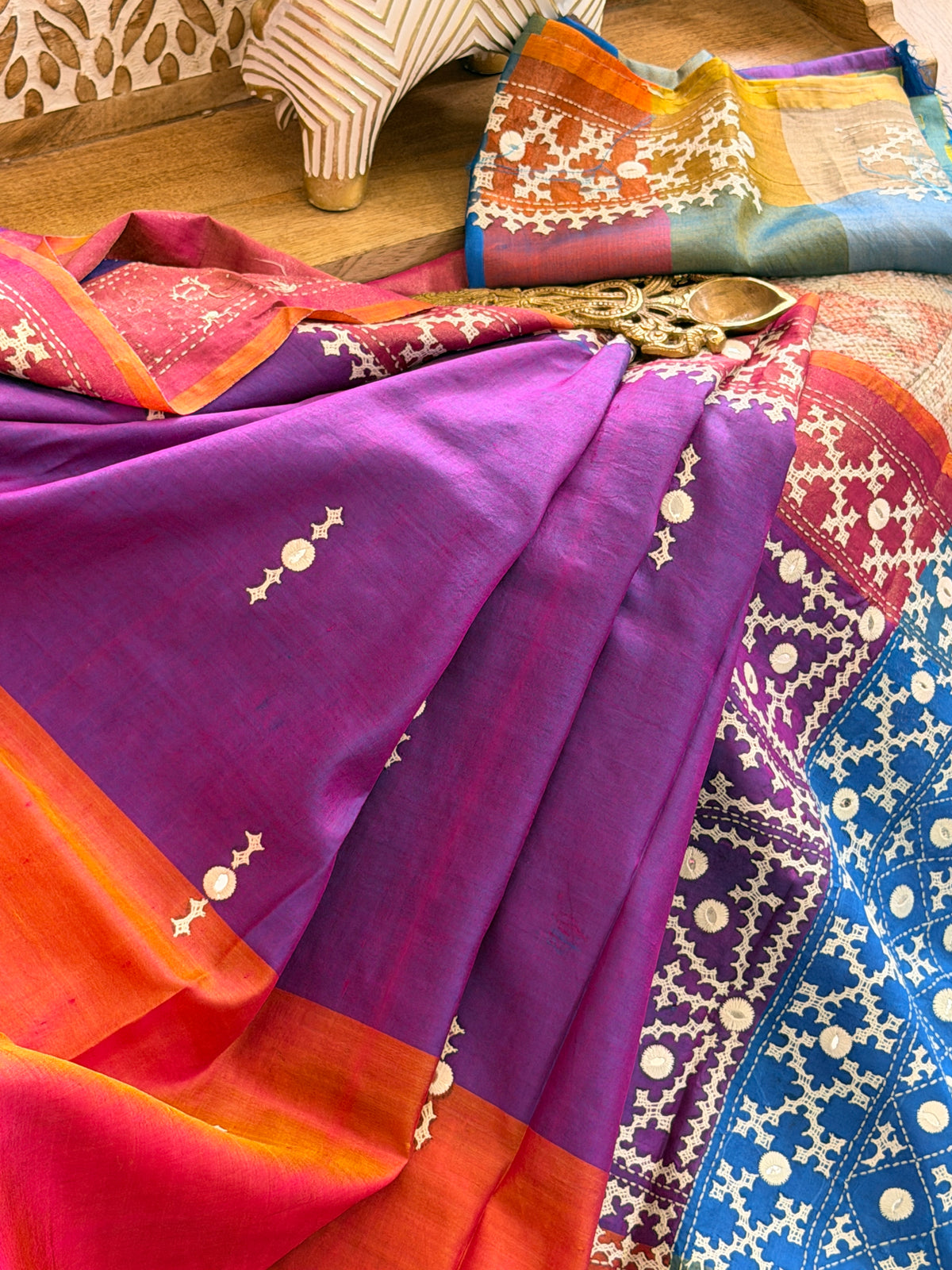Kantha Stitch Saree