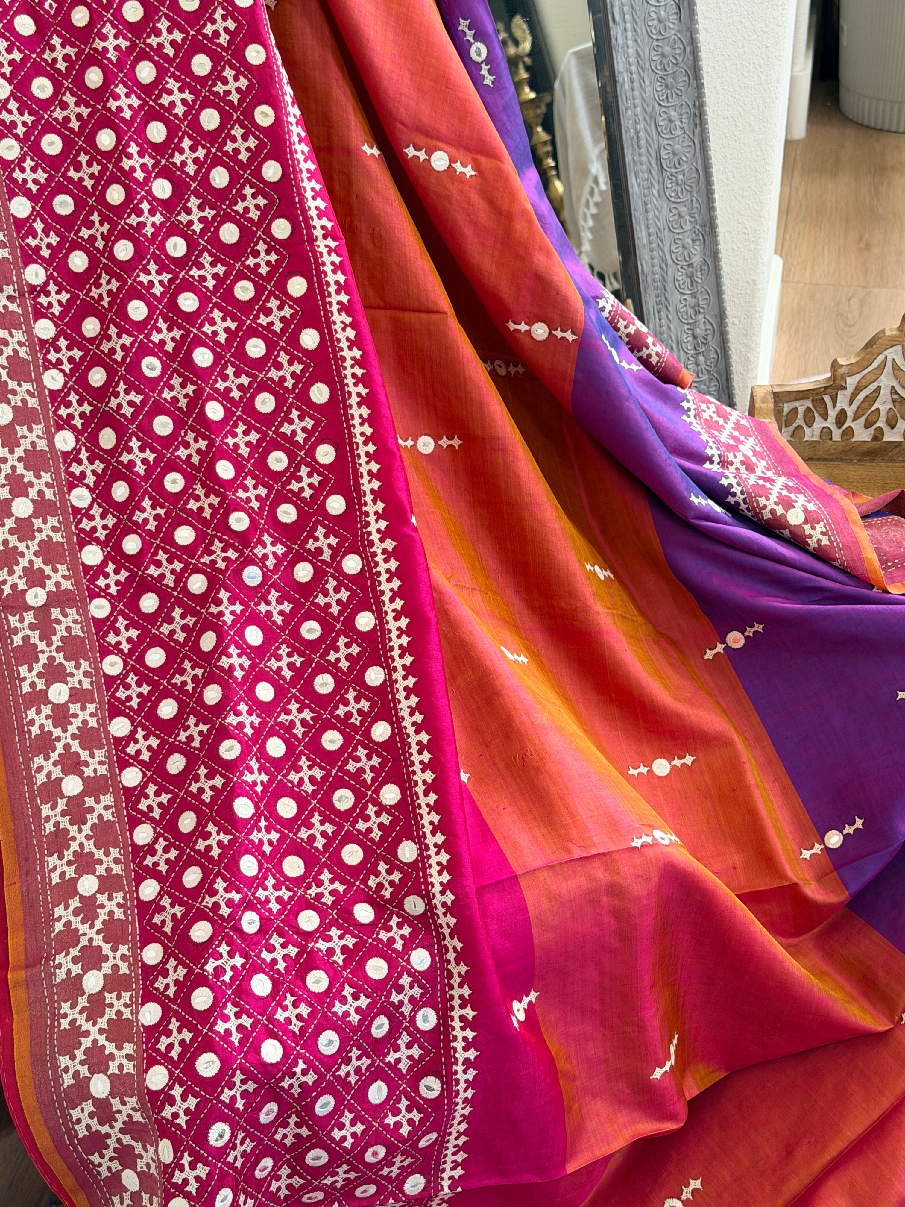 Kantha Stitch Saree
