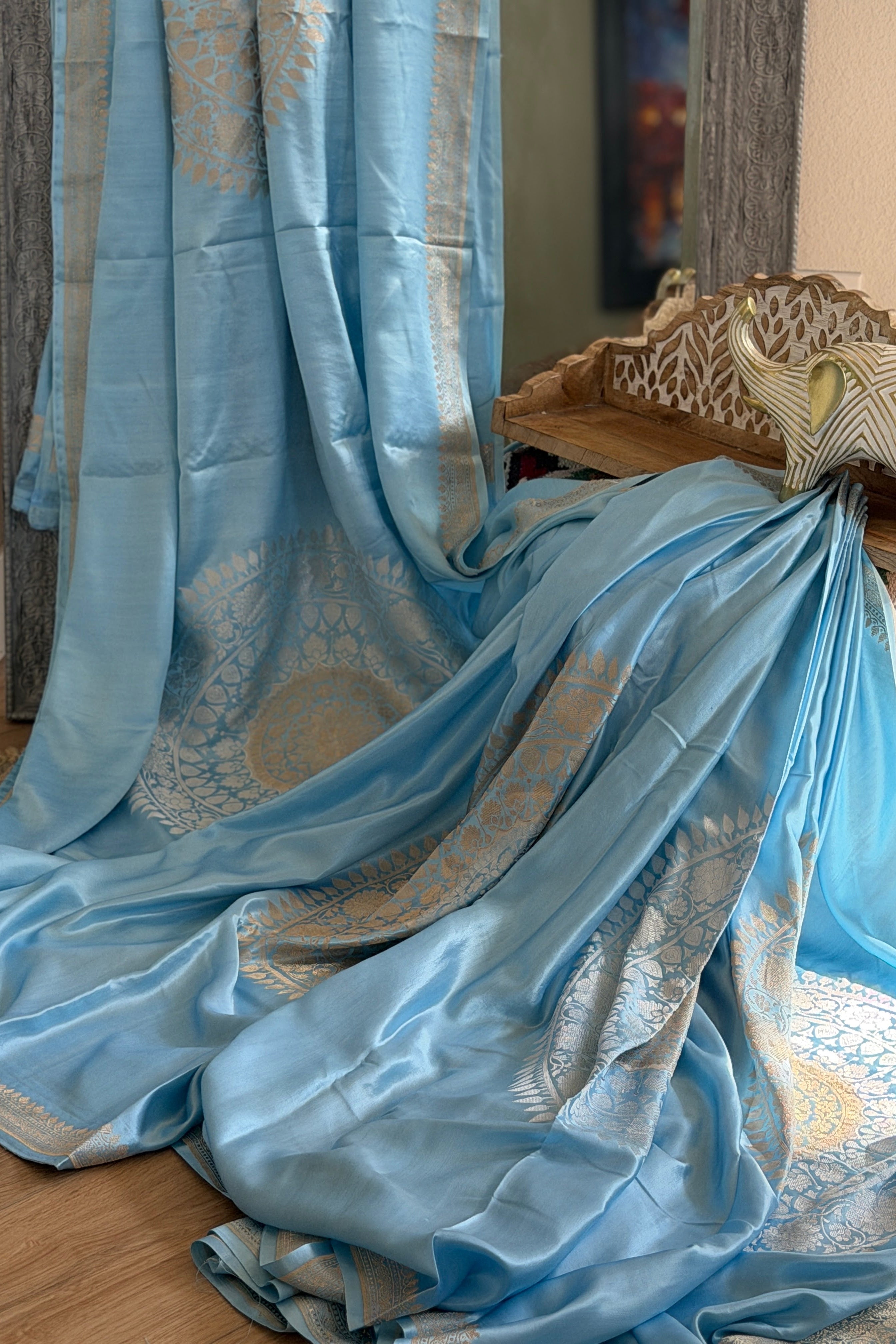 Banarasi Mashru Pure Silk Sona Roopa Saree