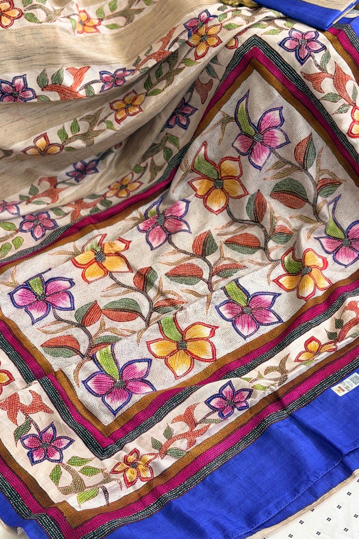 Kantha Stitch Saree