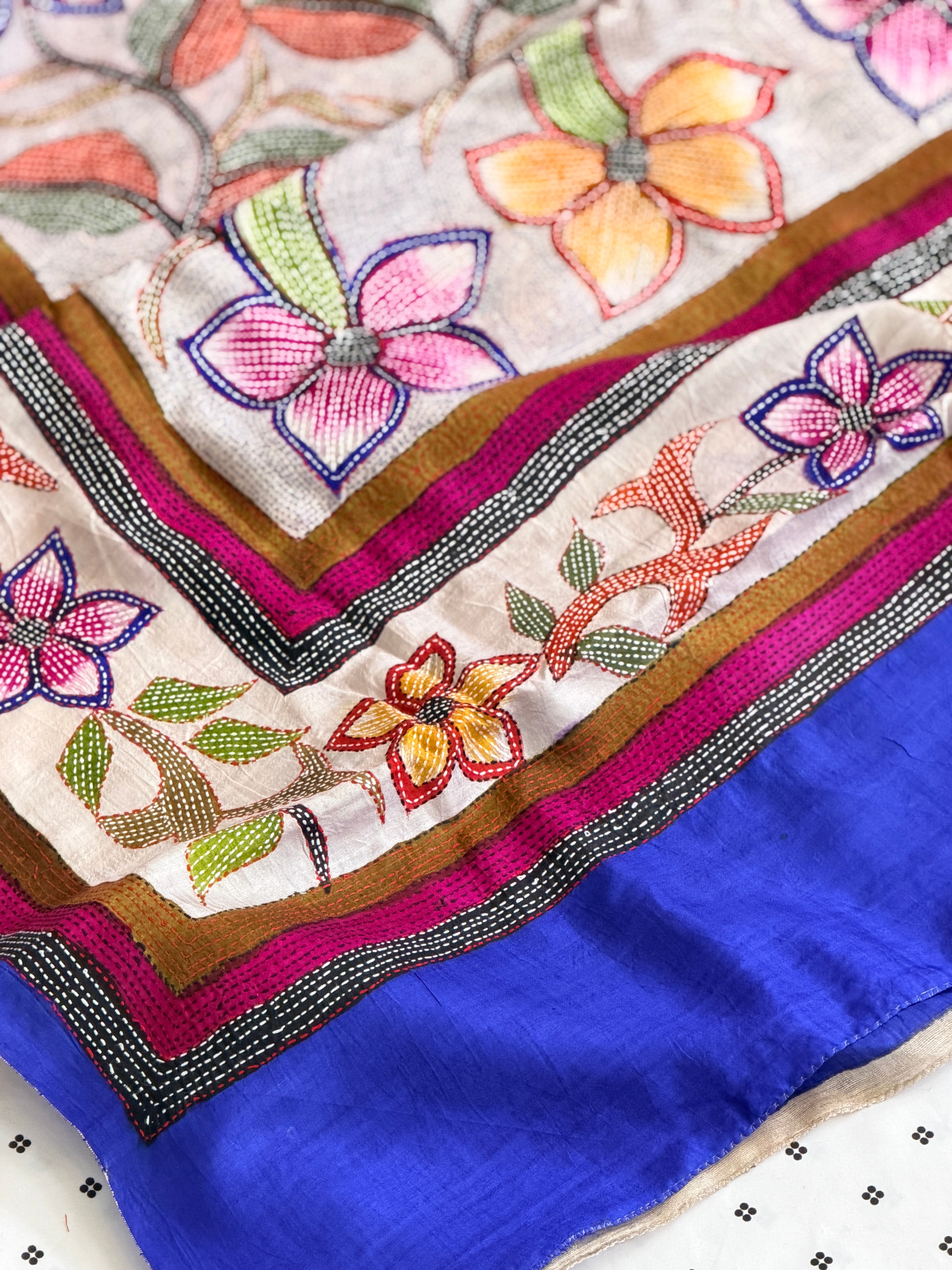 Kantha Stitch Saree