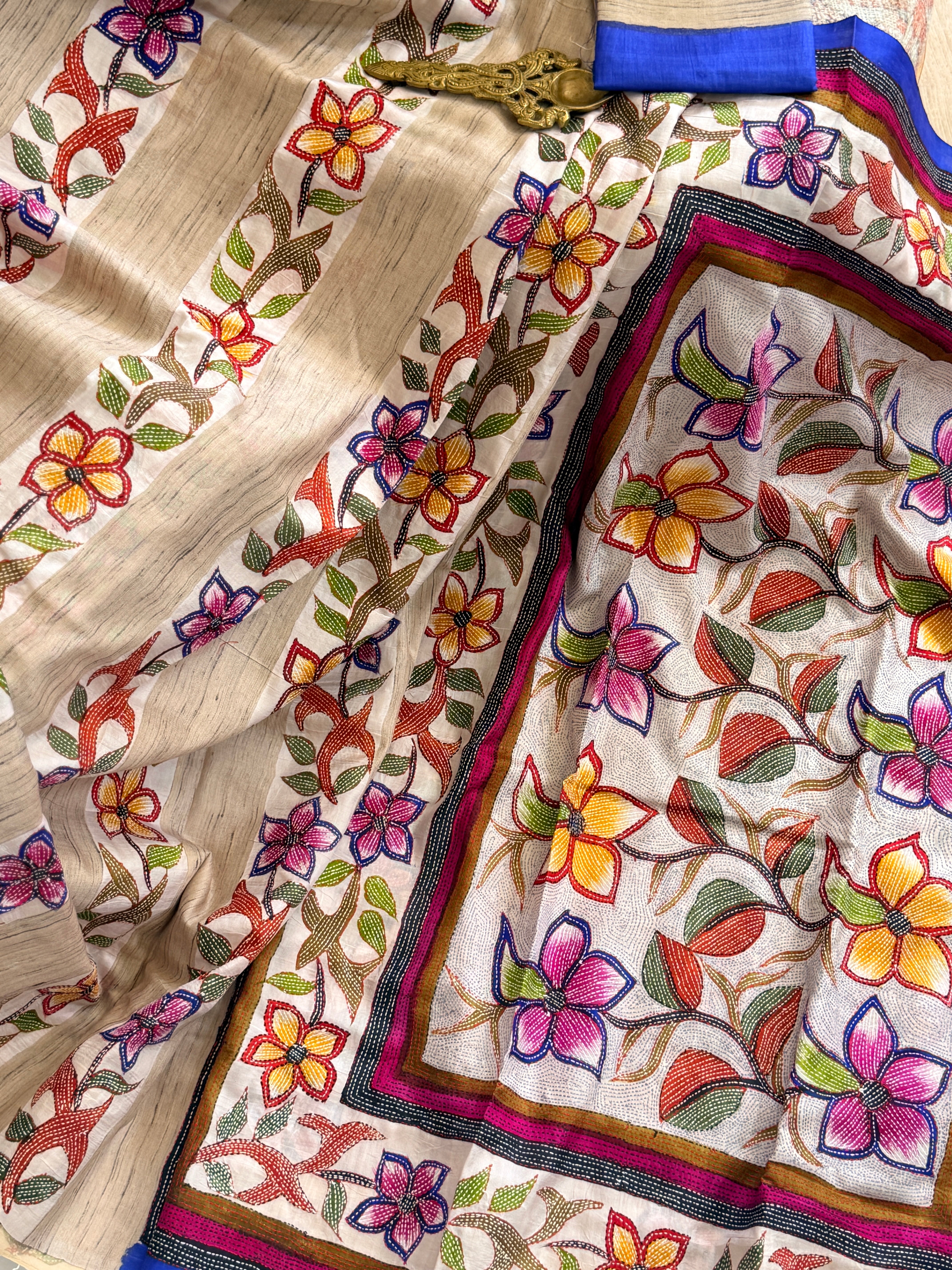 Kantha Stitch Saree