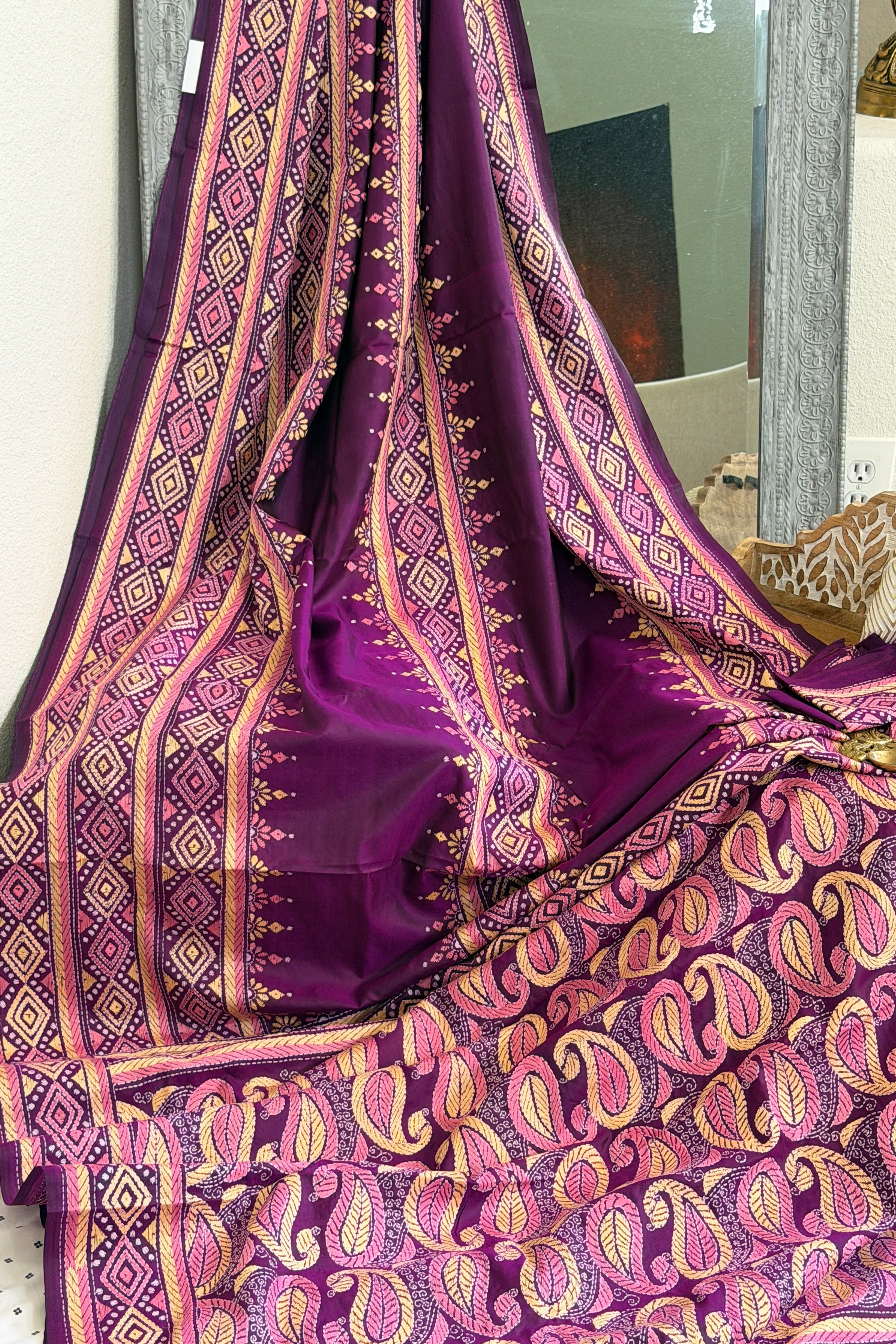 Kantha Stitch Saree