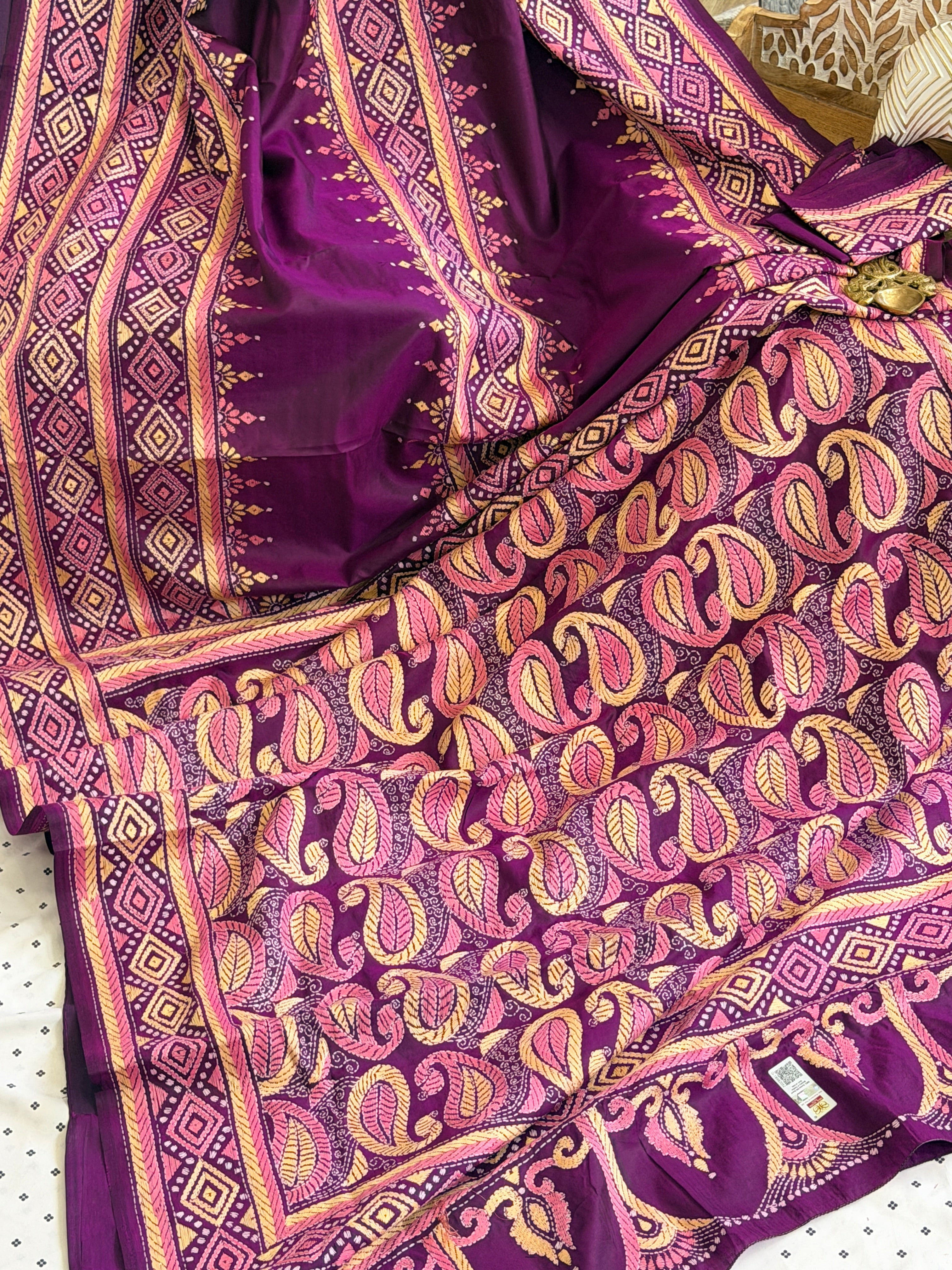 Kantha Stitch Saree