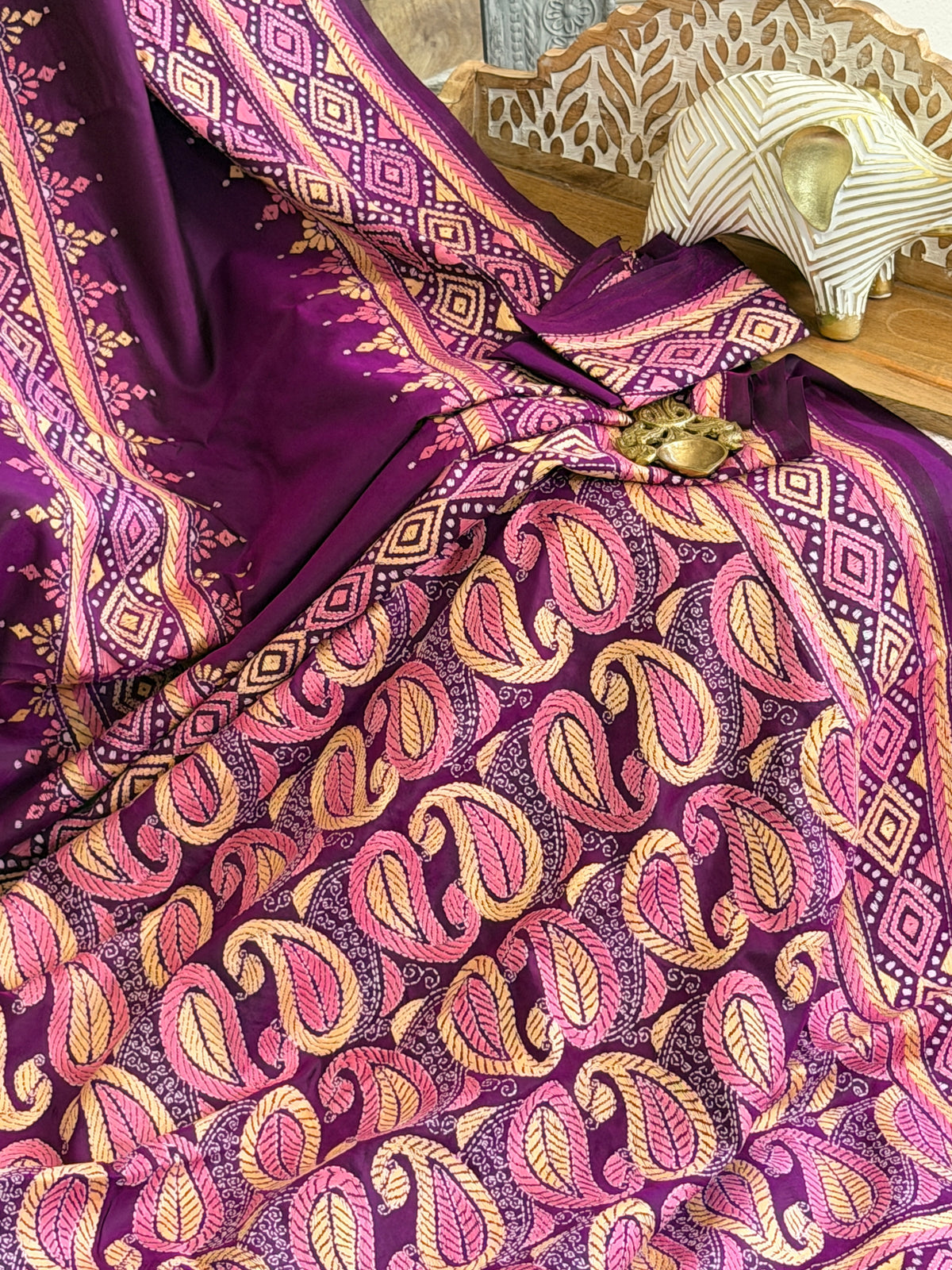 Kantha Stitch Saree