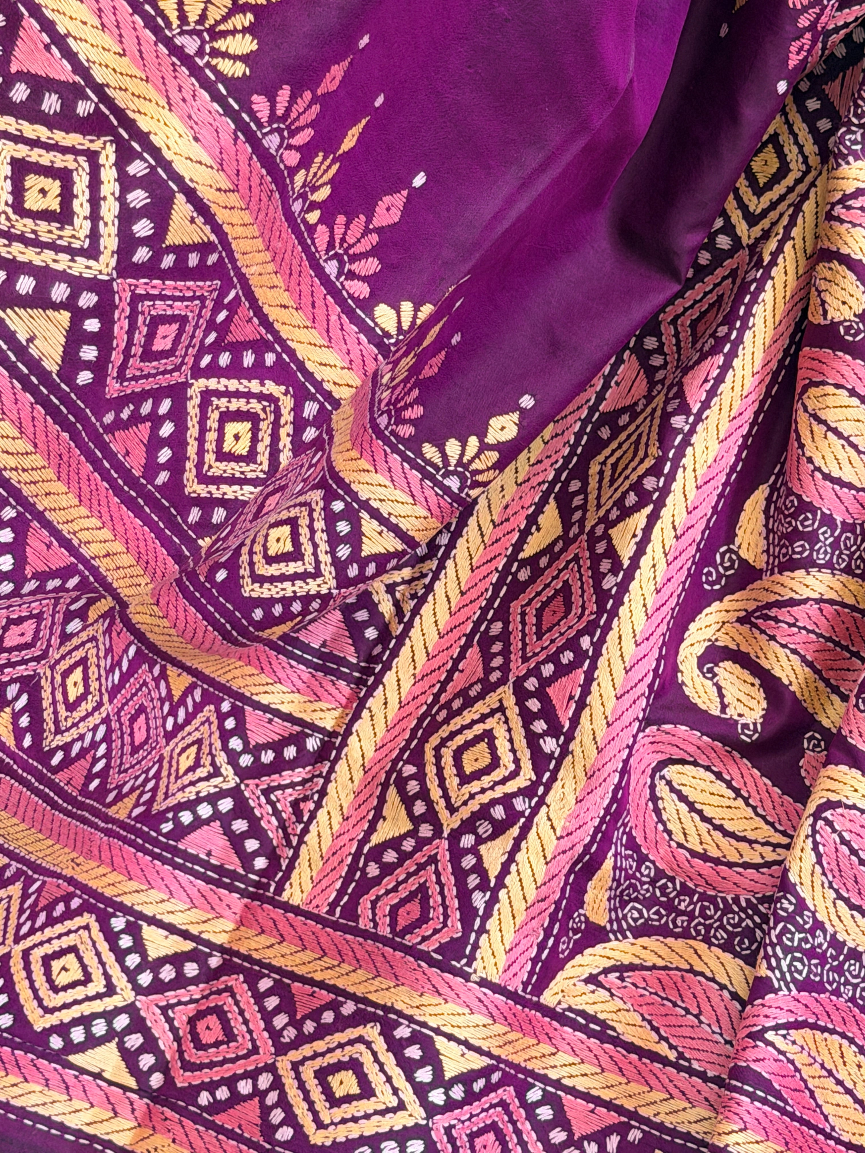 Kantha Stitch Saree