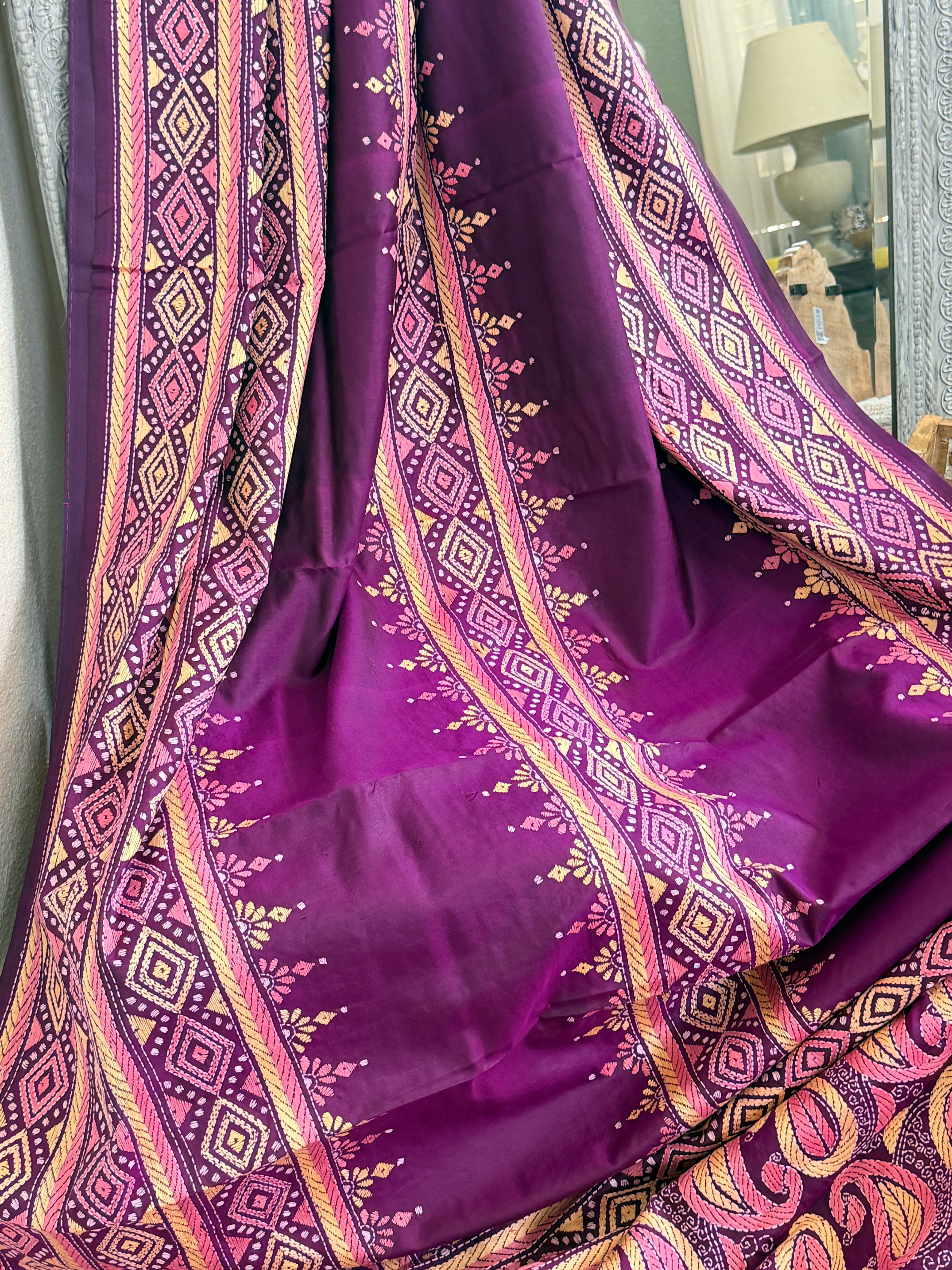 Kantha Stitch Saree