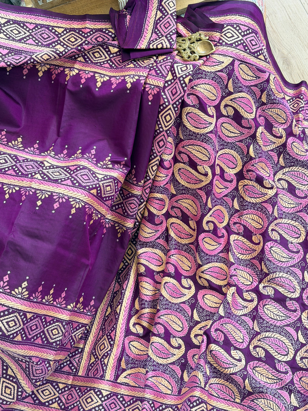 Kantha Stitch Saree