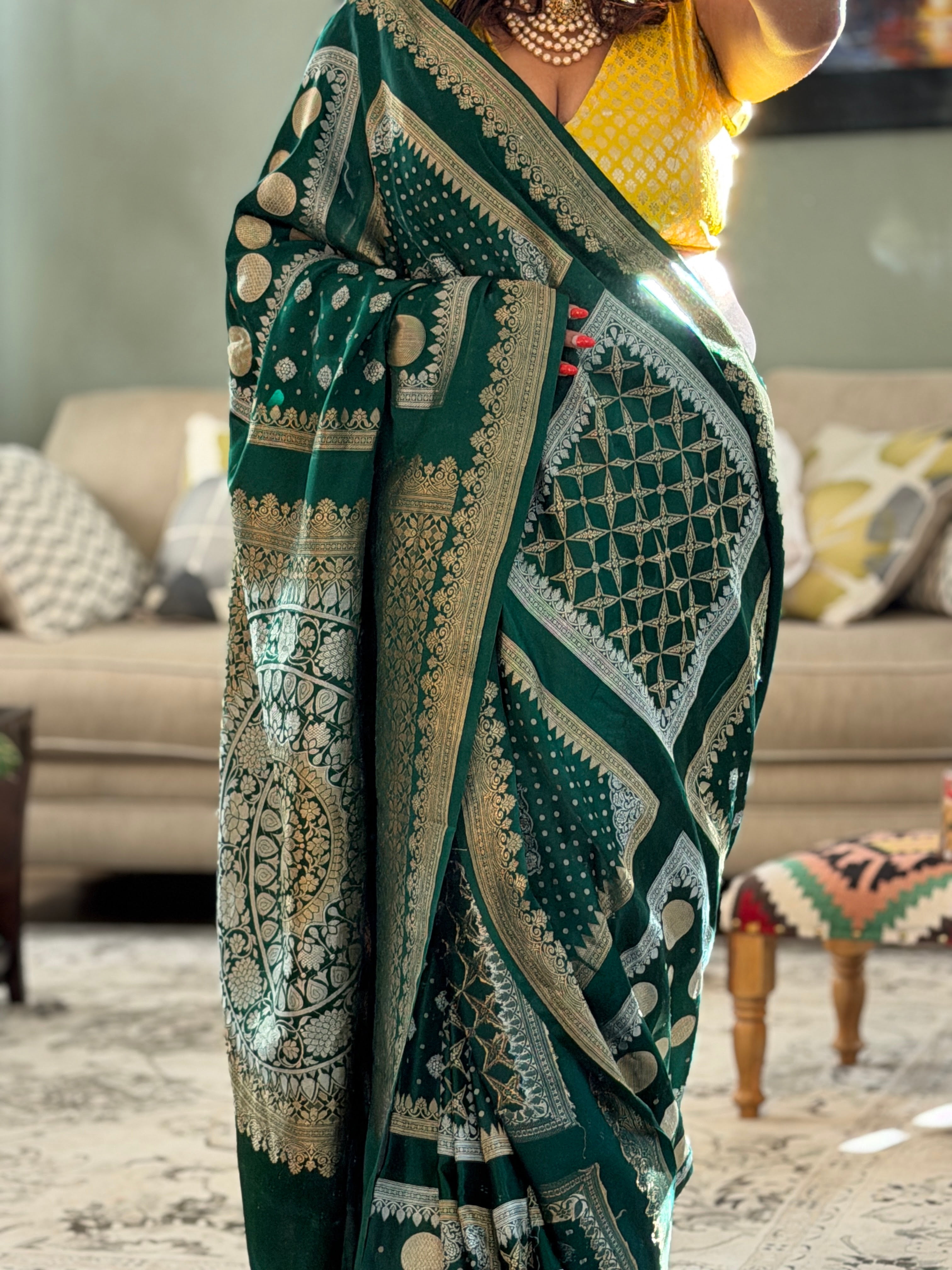 Banarasi Mashru Pure Silk Saree