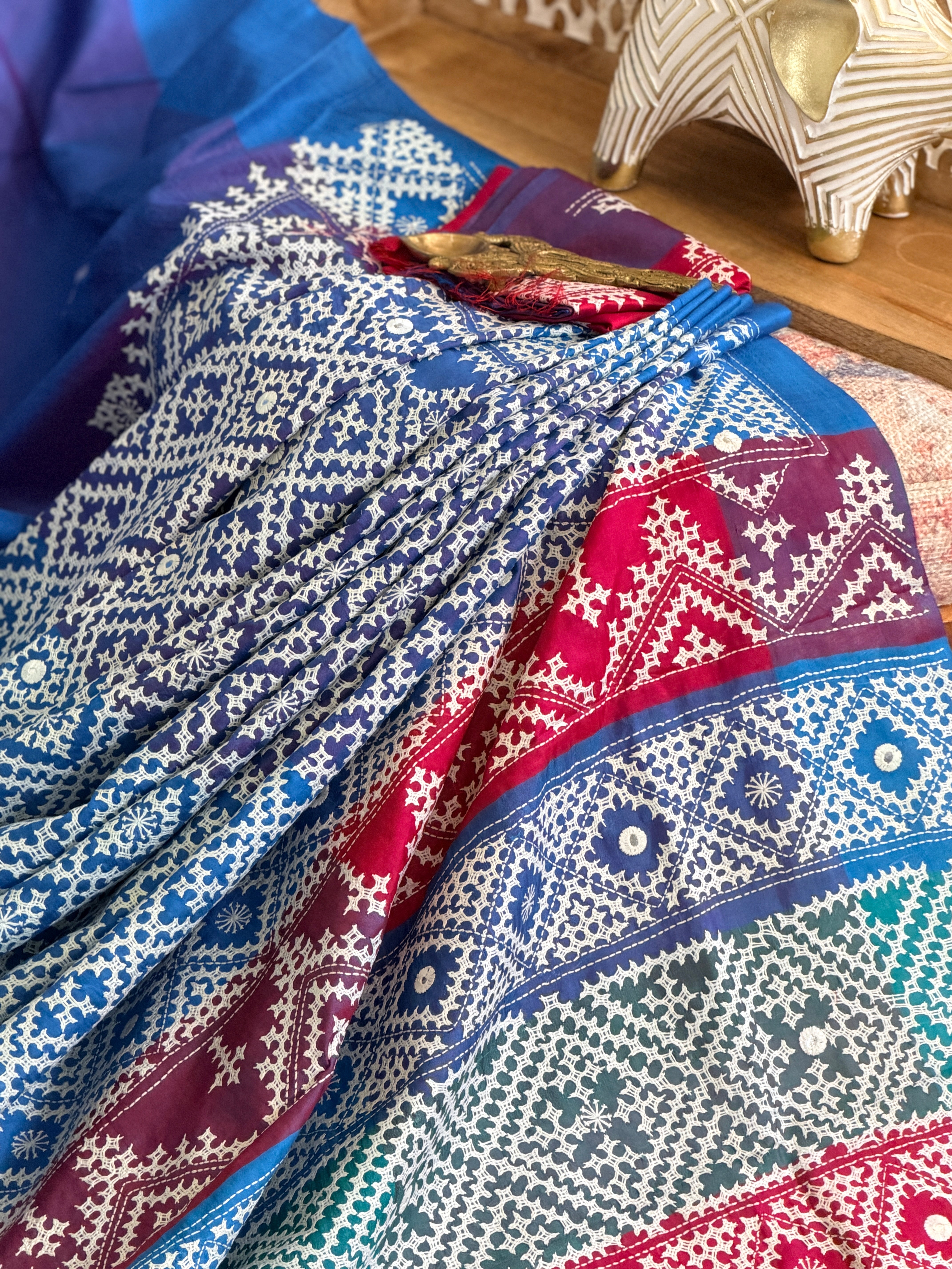 Kantha Stitch Saree