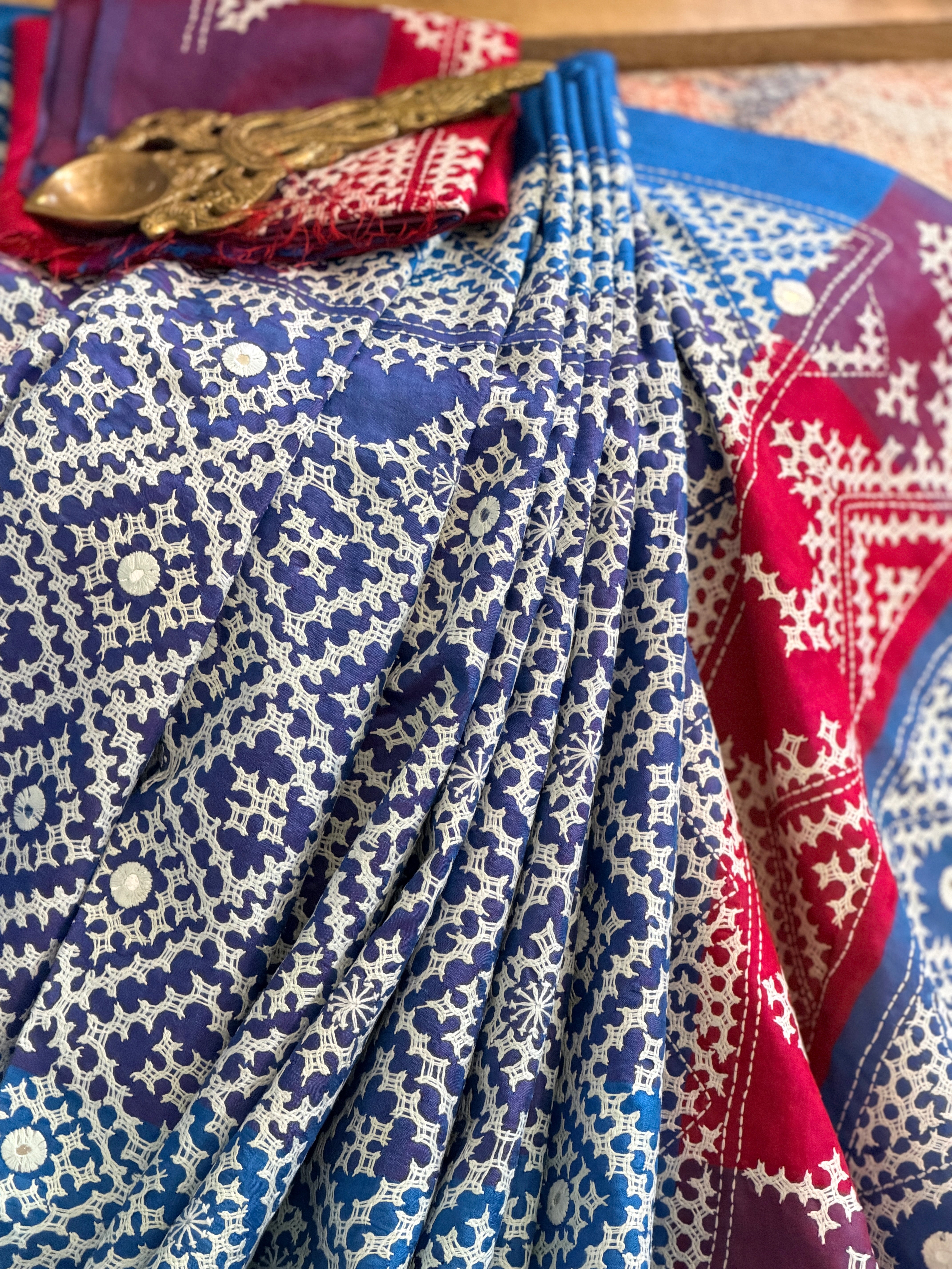 Kantha Stitch Saree