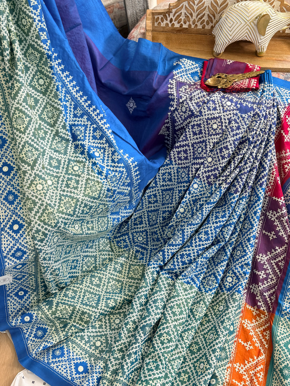 Kantha Stitch Saree