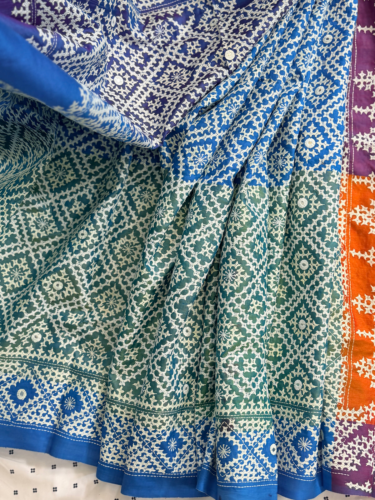 Kantha Stitch Saree