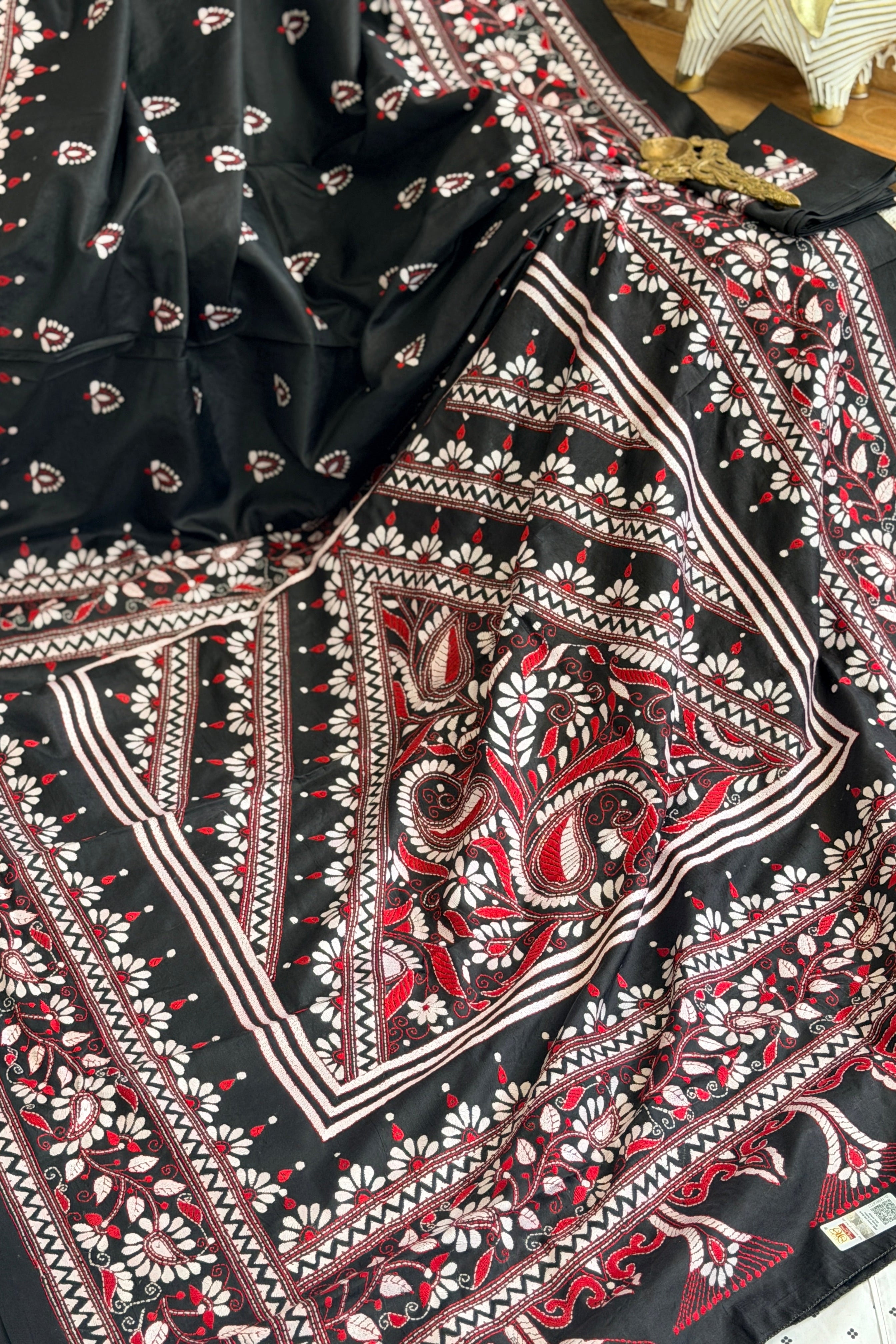 Kantha Stitch Saree