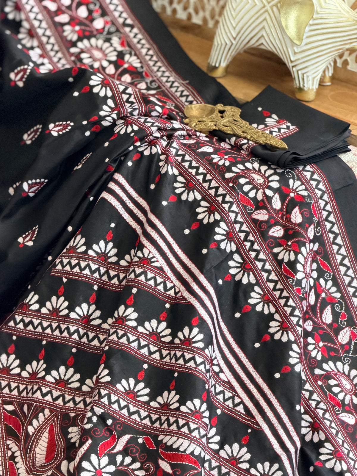 Kantha Stitch Saree