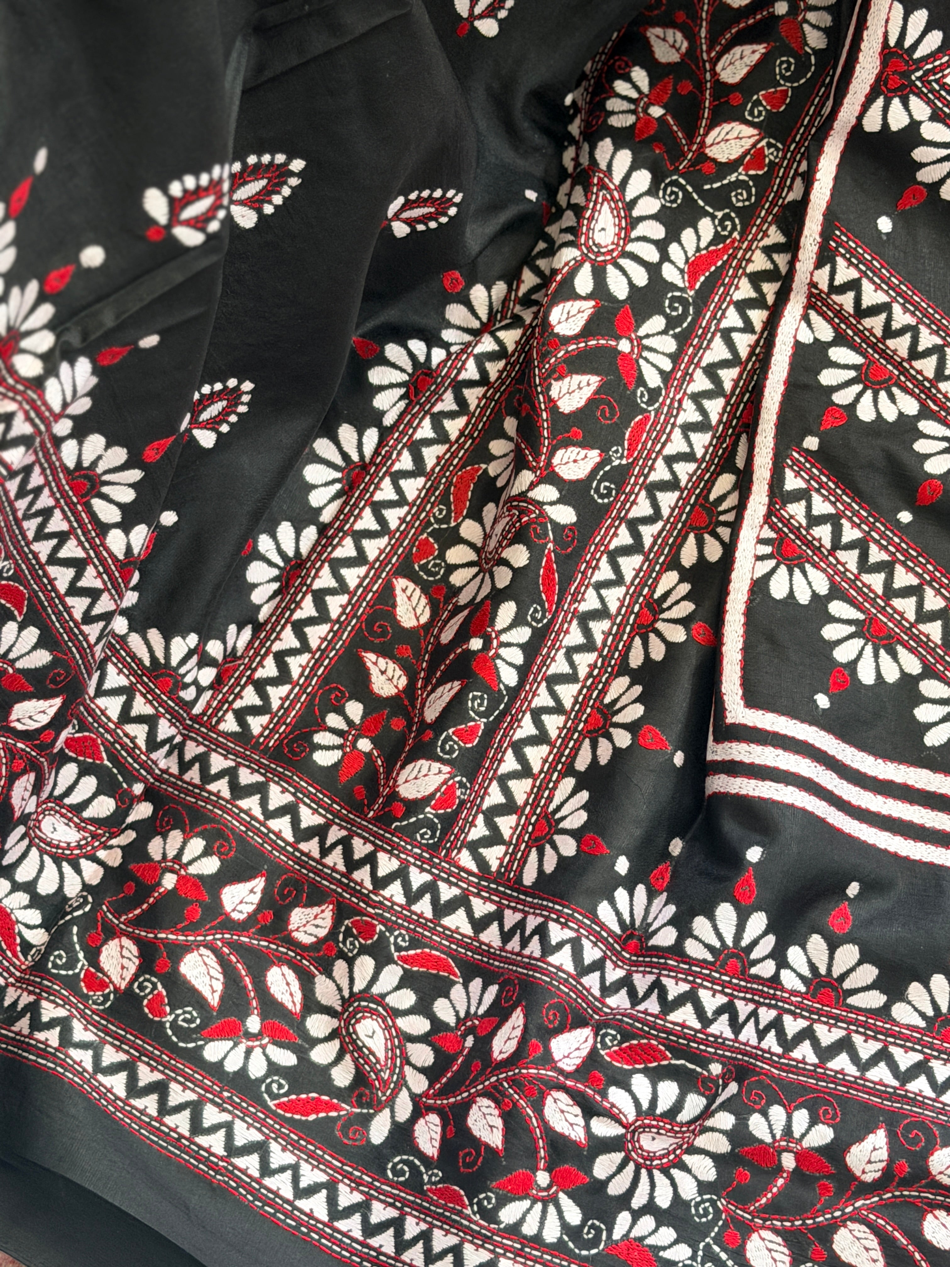Kantha Stitch Saree