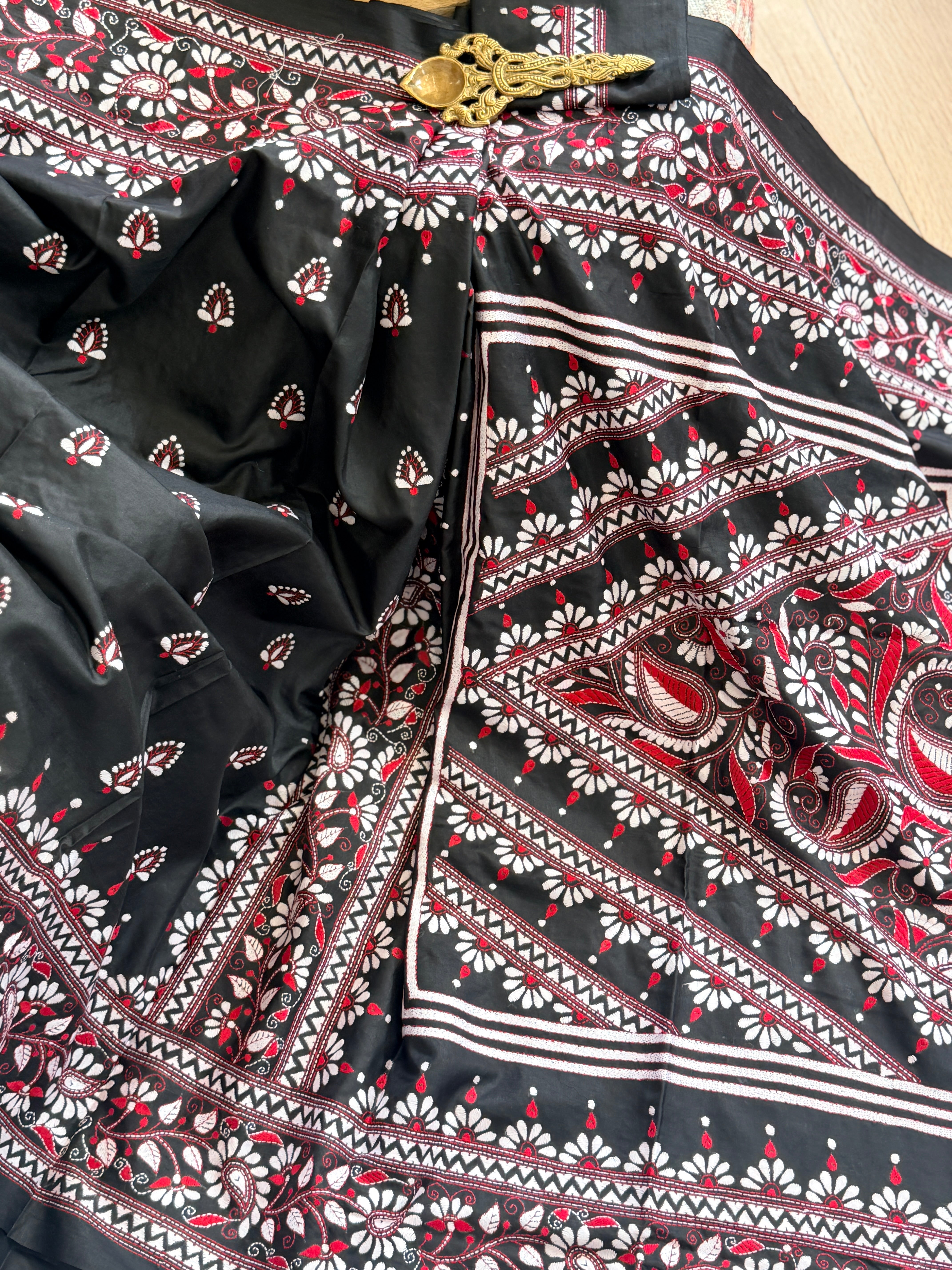 Kantha Stitch Saree