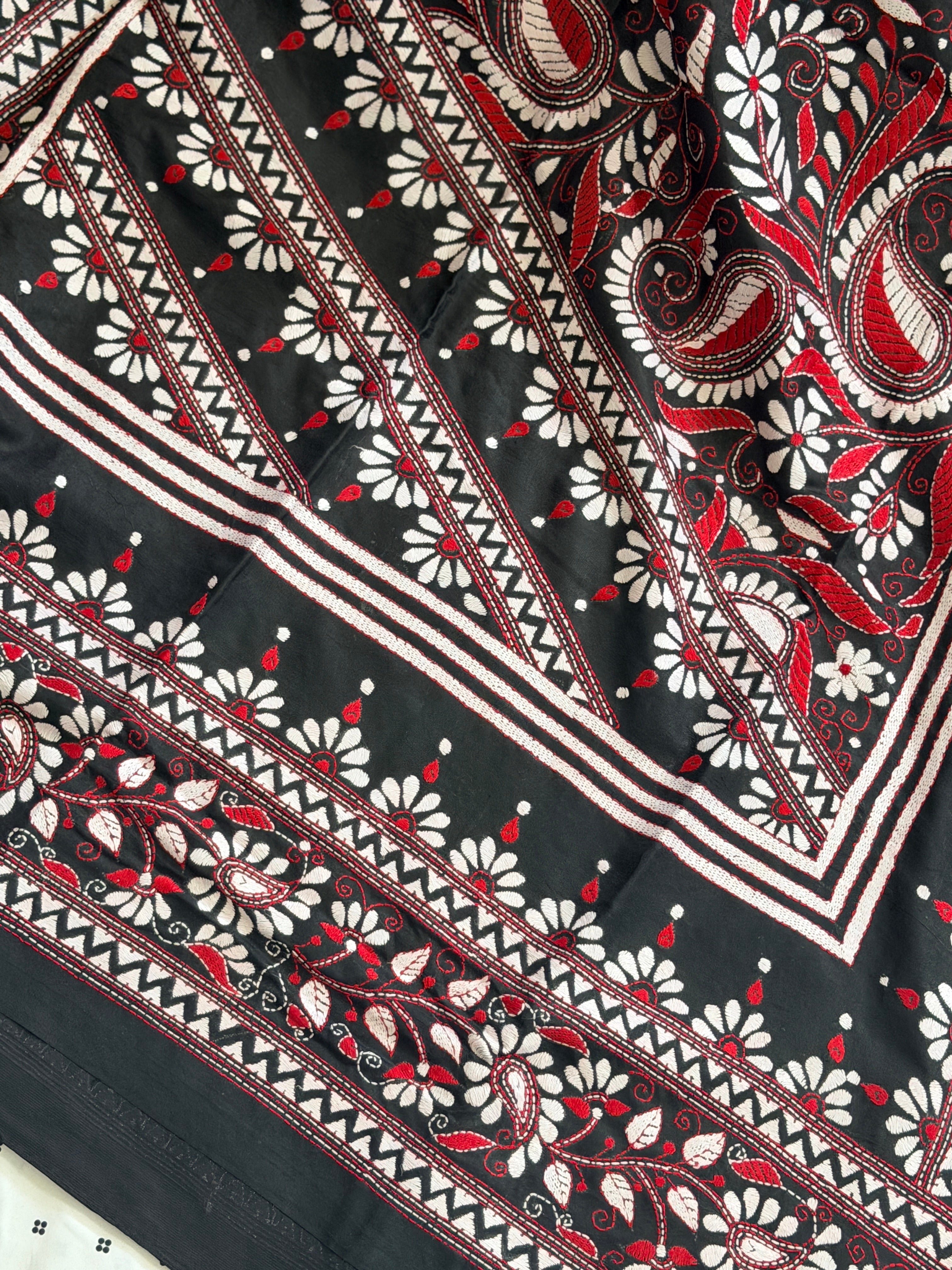 Kantha Stitch Saree