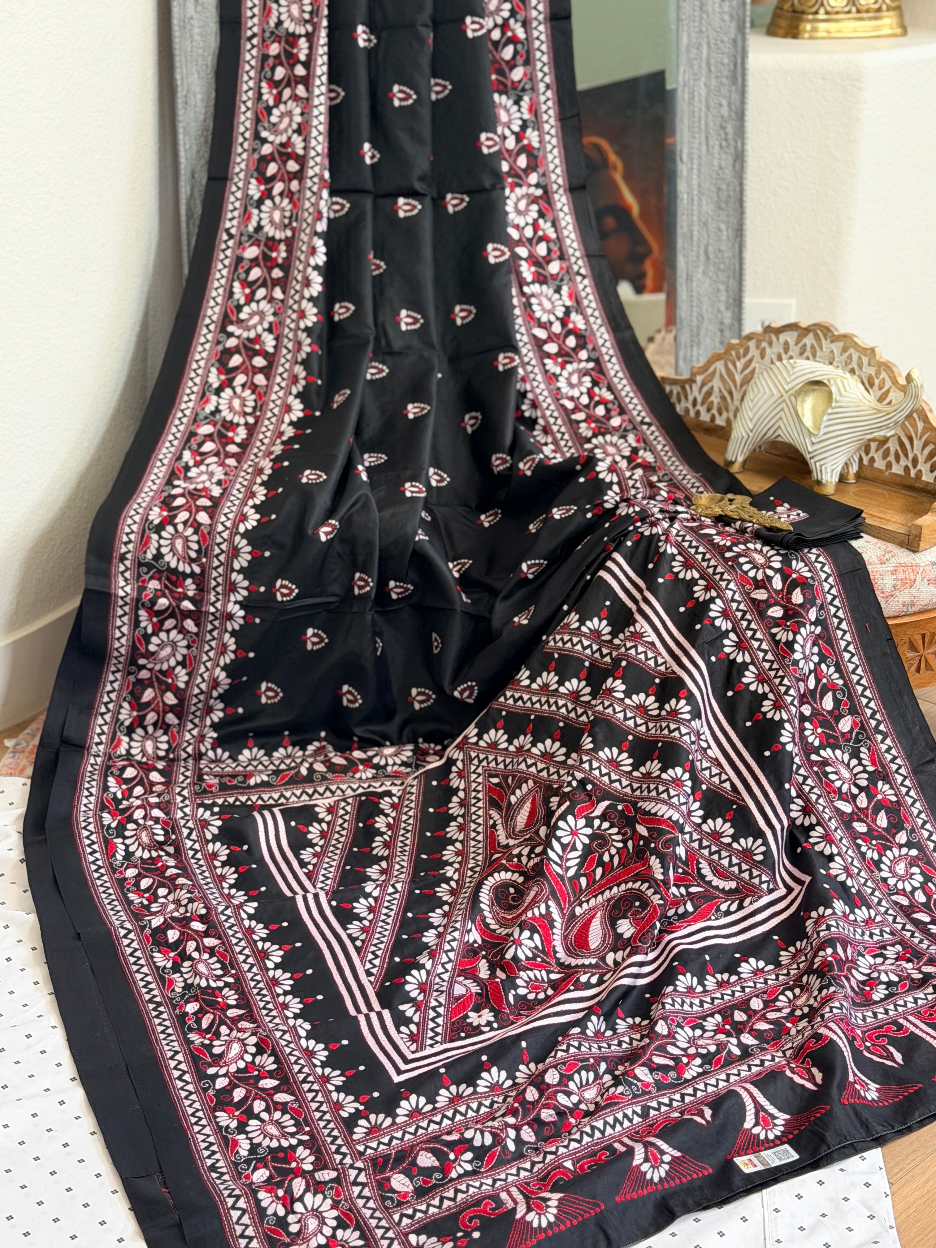 Kantha Stitch Saree