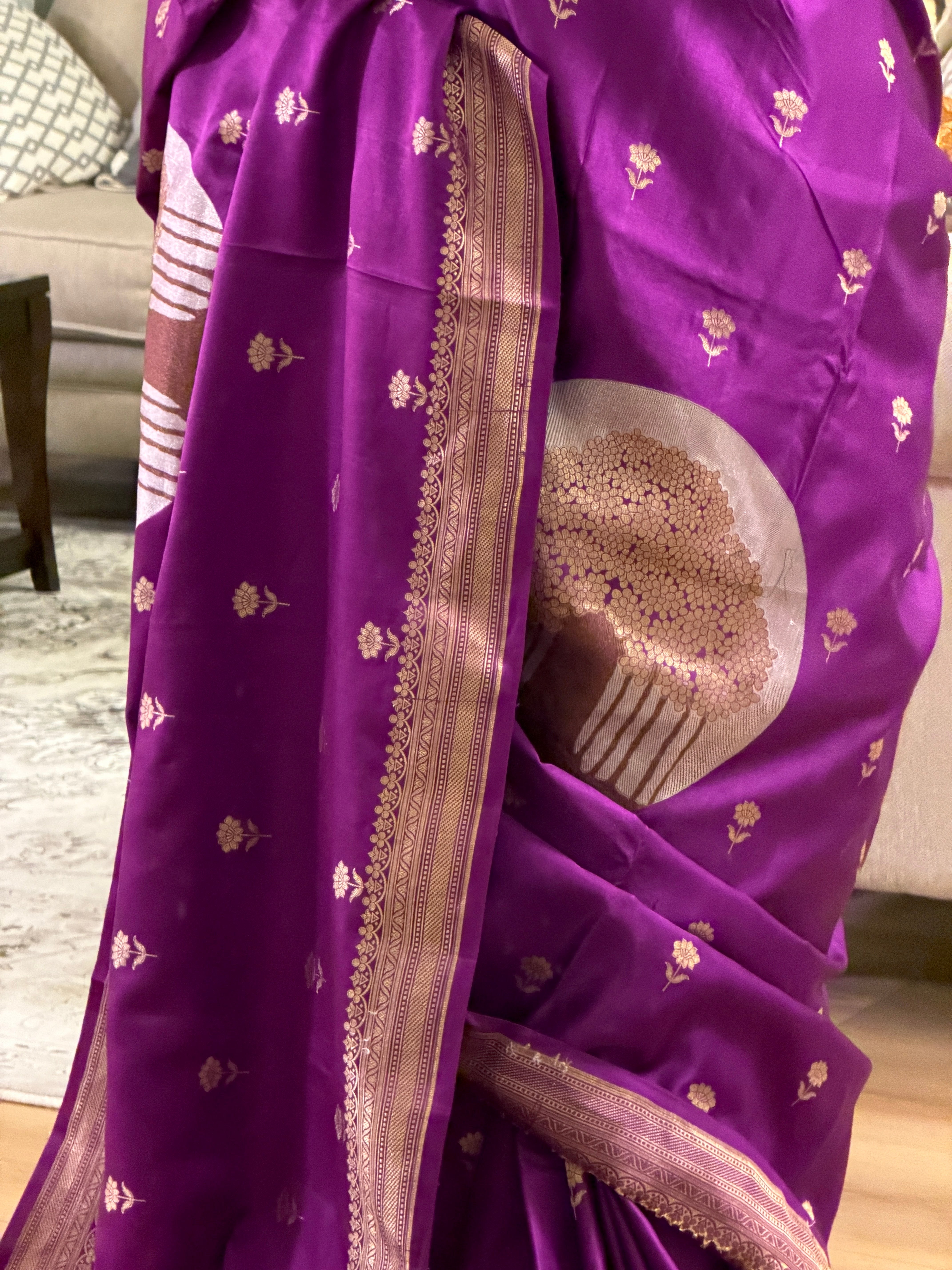 Banarasi Mashru Pure Silk Sona Roopa Saree