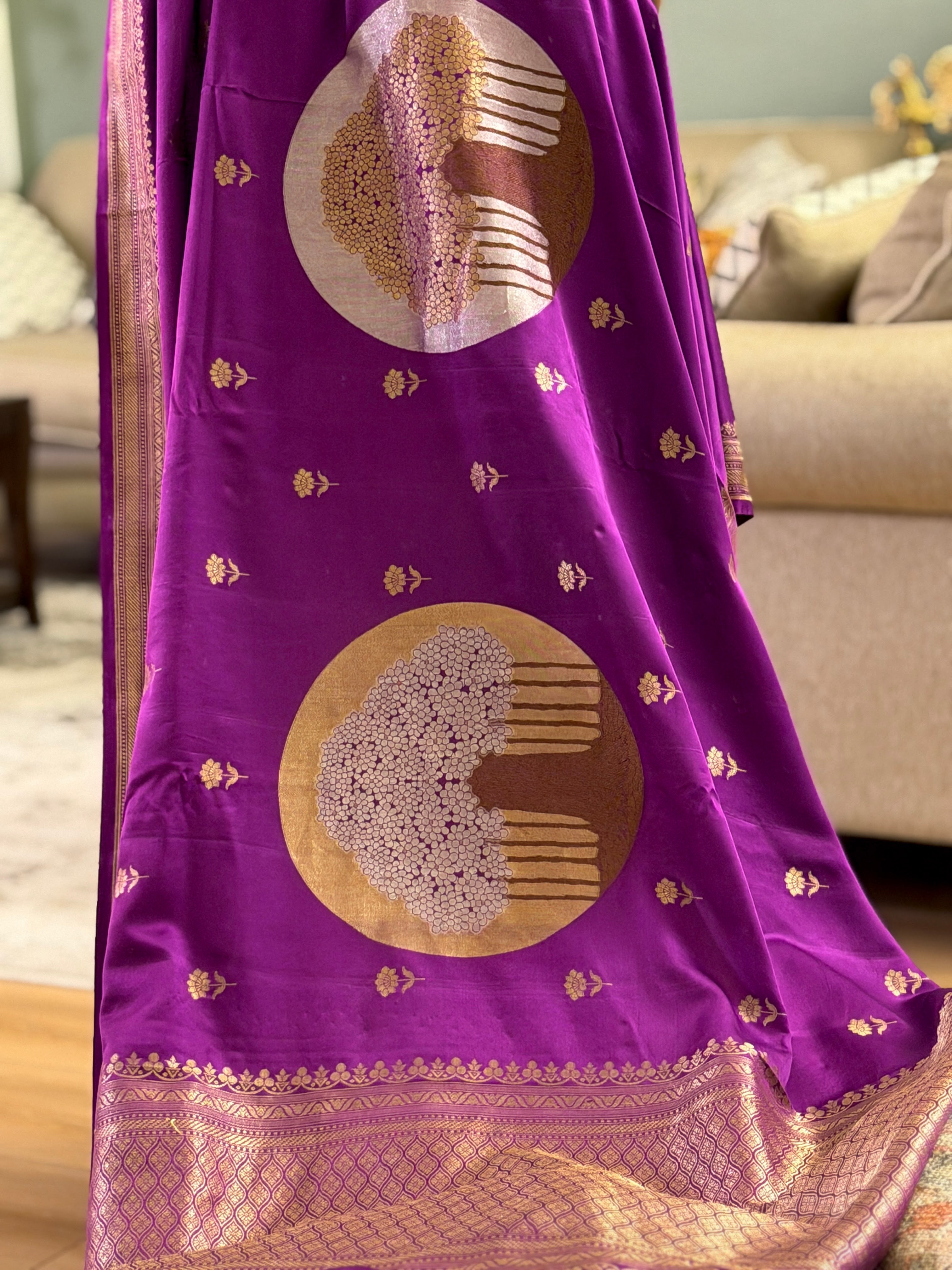 Banarasi Mashru Pure Silk Sona Roopa Saree