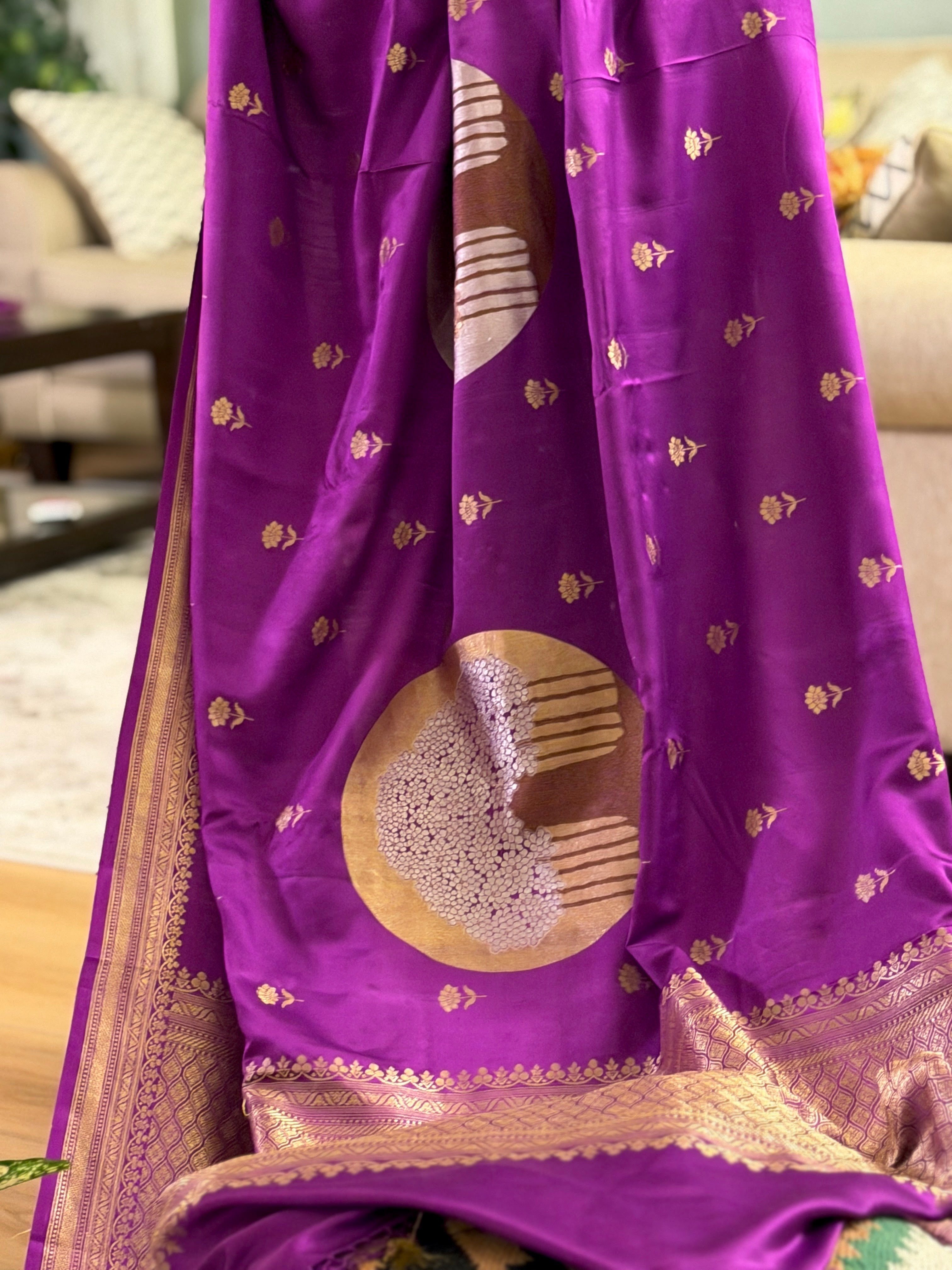 Banarasi Mashru Pure Silk Sona Roopa Saree