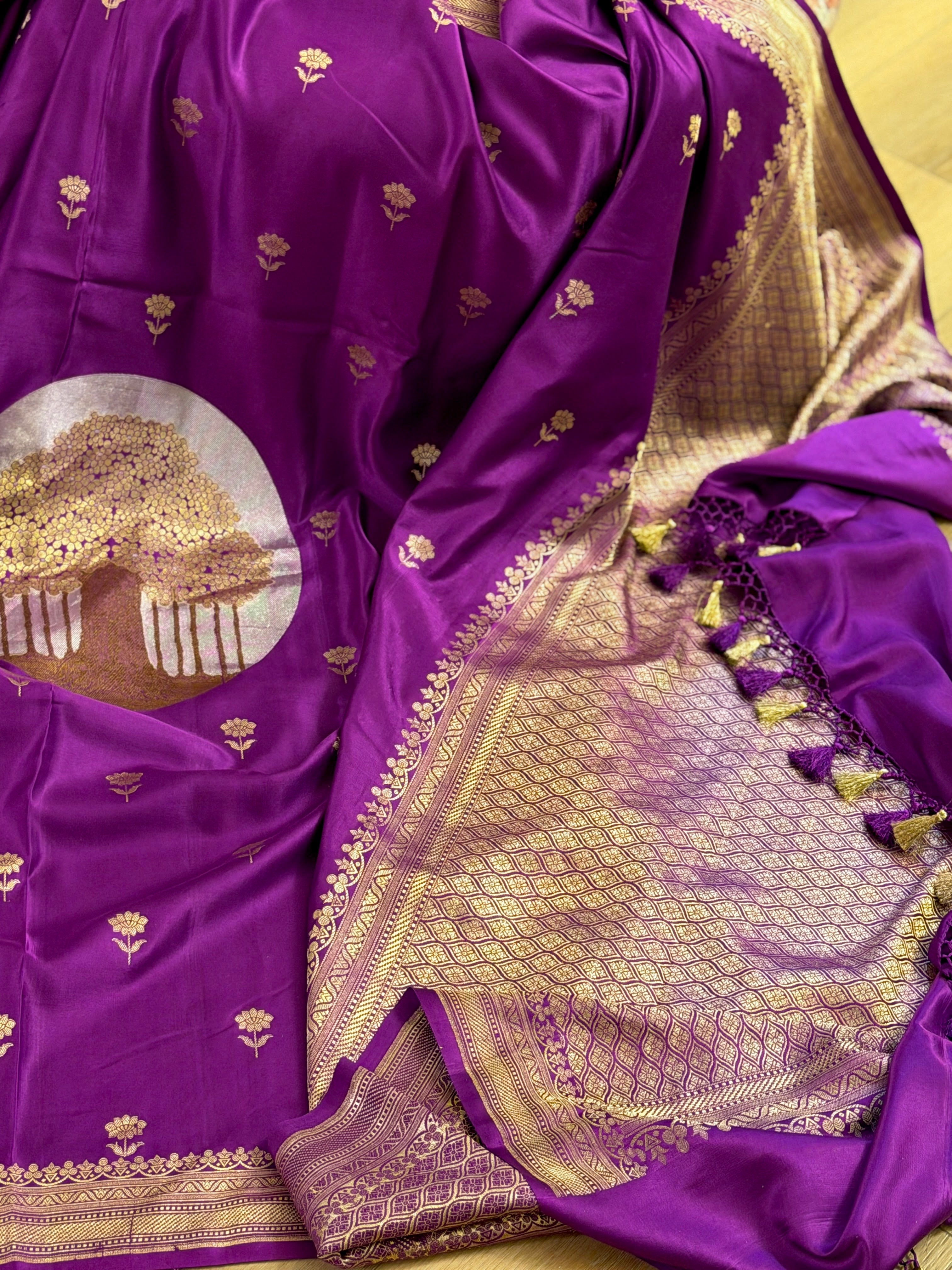 Banarasi Mashru Pure Silk Sona Roopa Saree