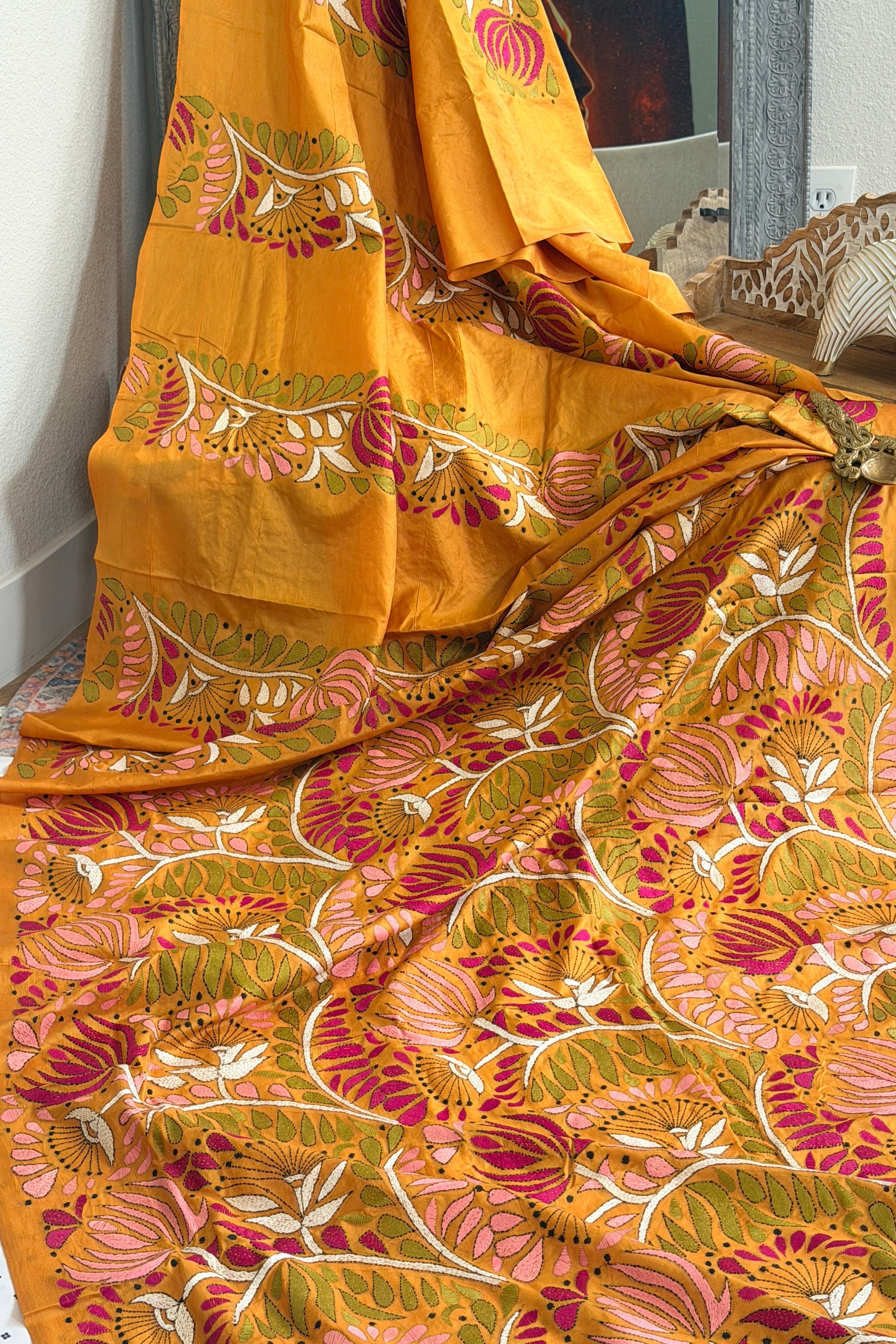Kantha Stitch Saree
