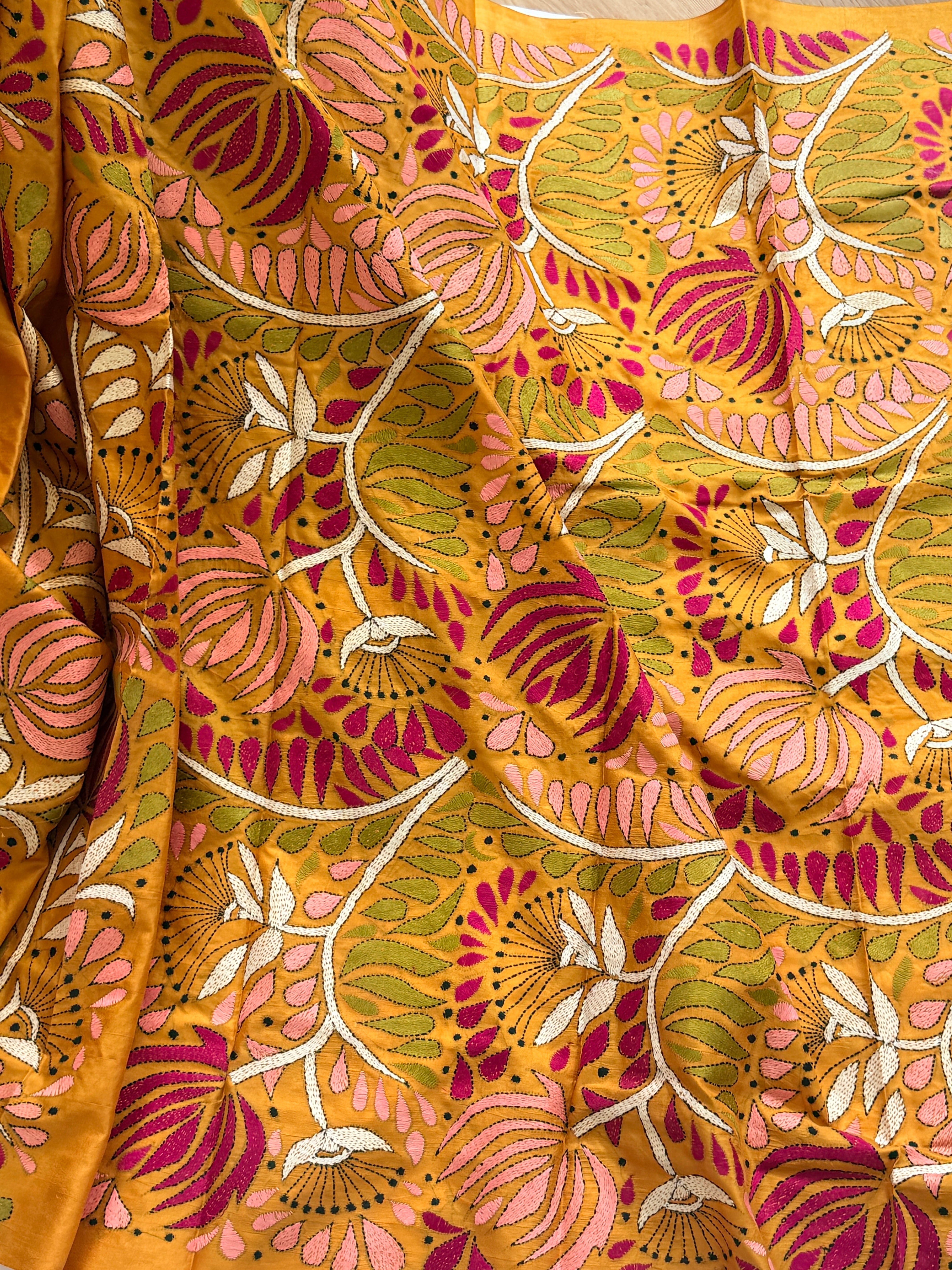 Kantha Stitch Saree