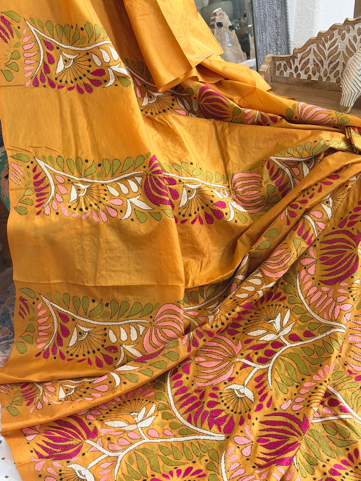 Kantha Stitch Saree