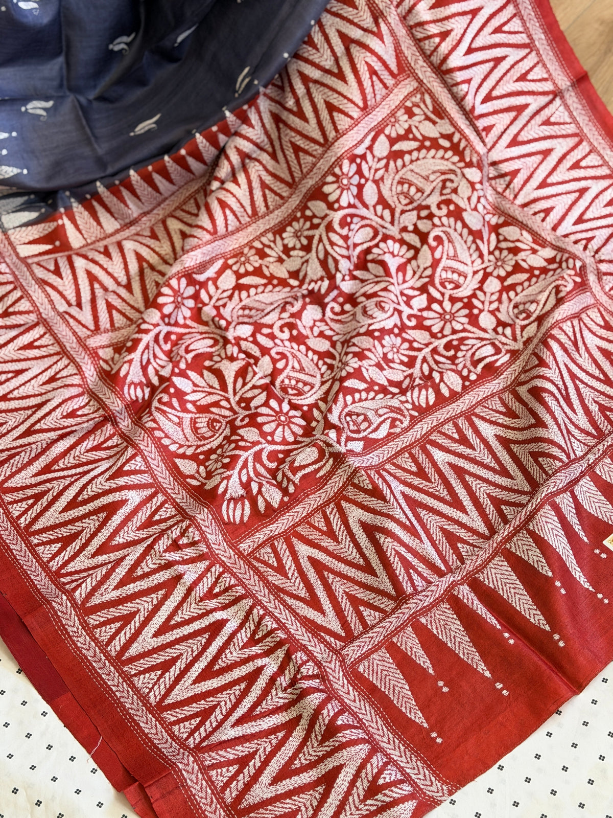 Kantha Stitch Saree