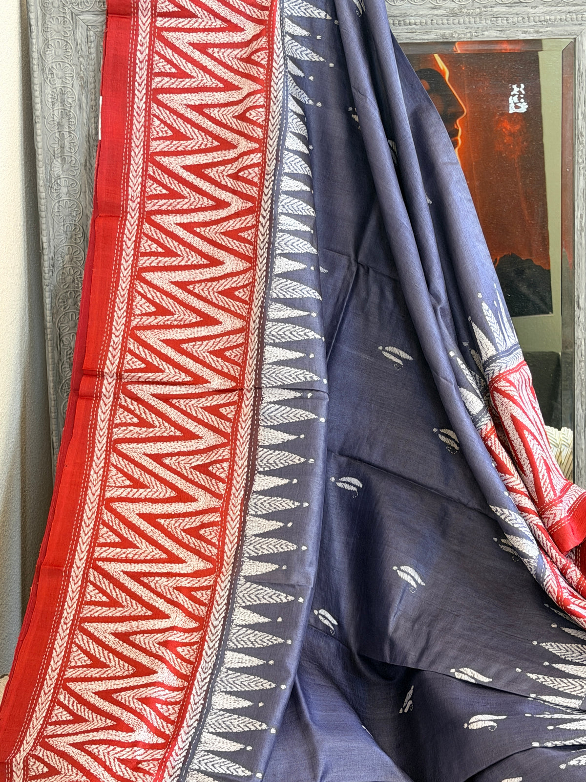 Kantha Stitch Saree