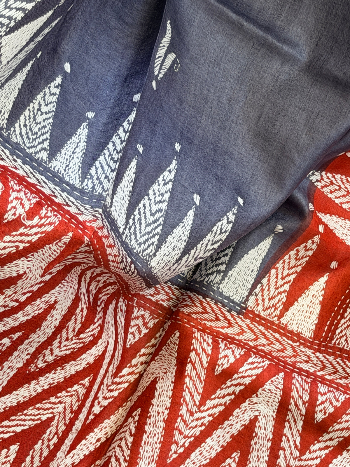 Kantha Stitch Saree