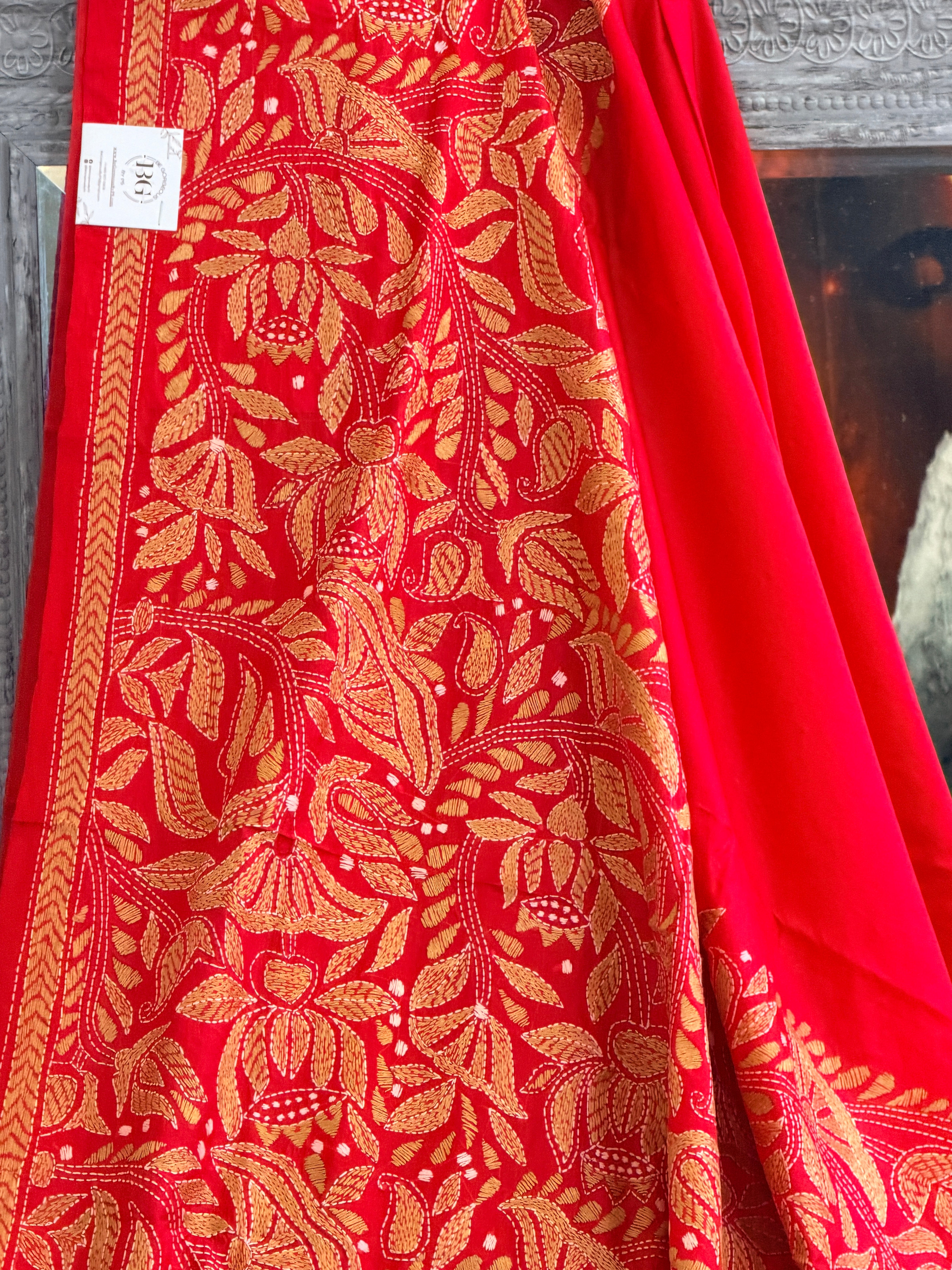 Kantha Stitch Saree