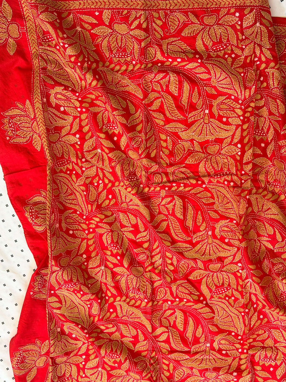 Kantha Stitch Saree