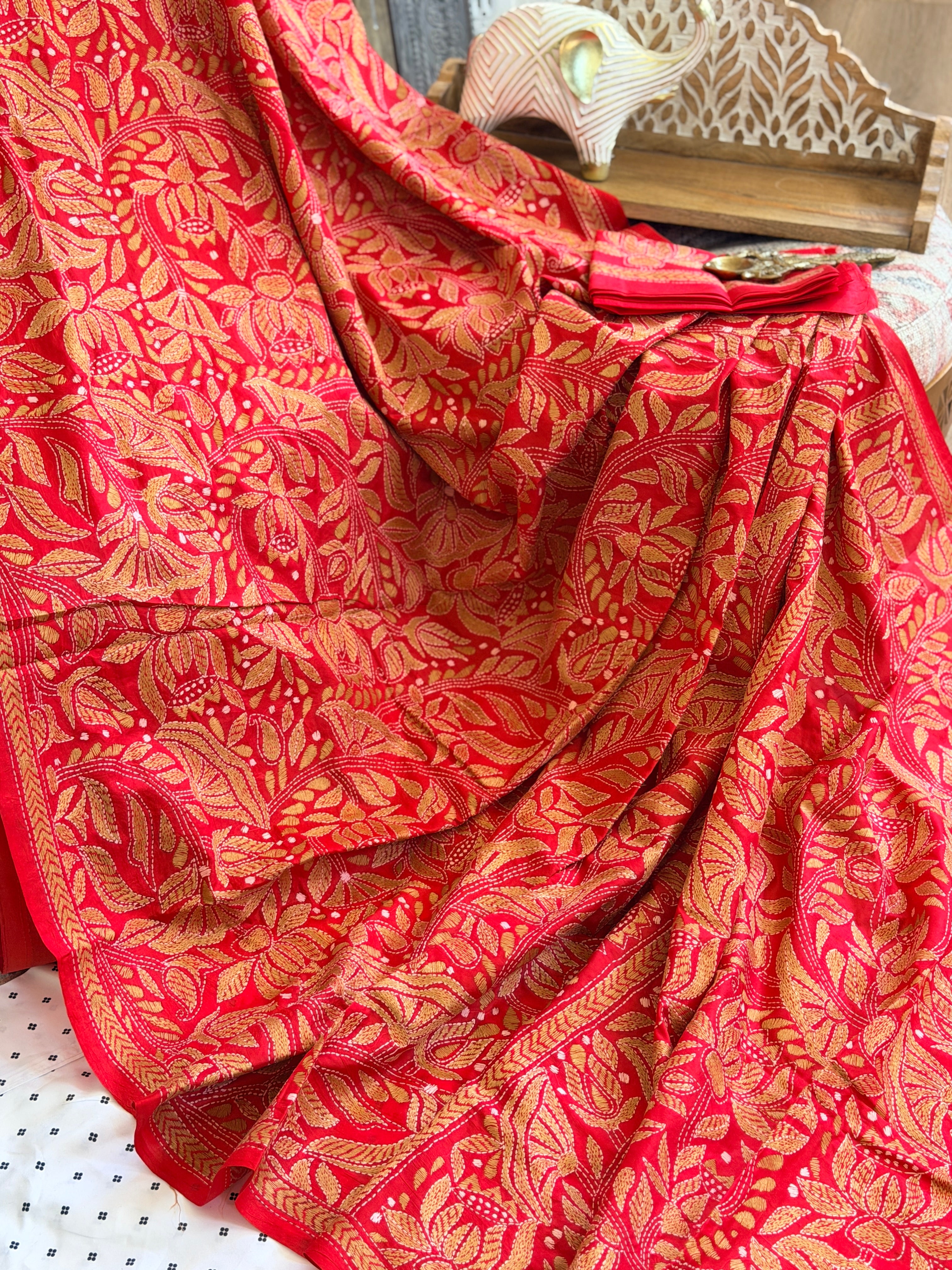 Kantha Stitch Saree