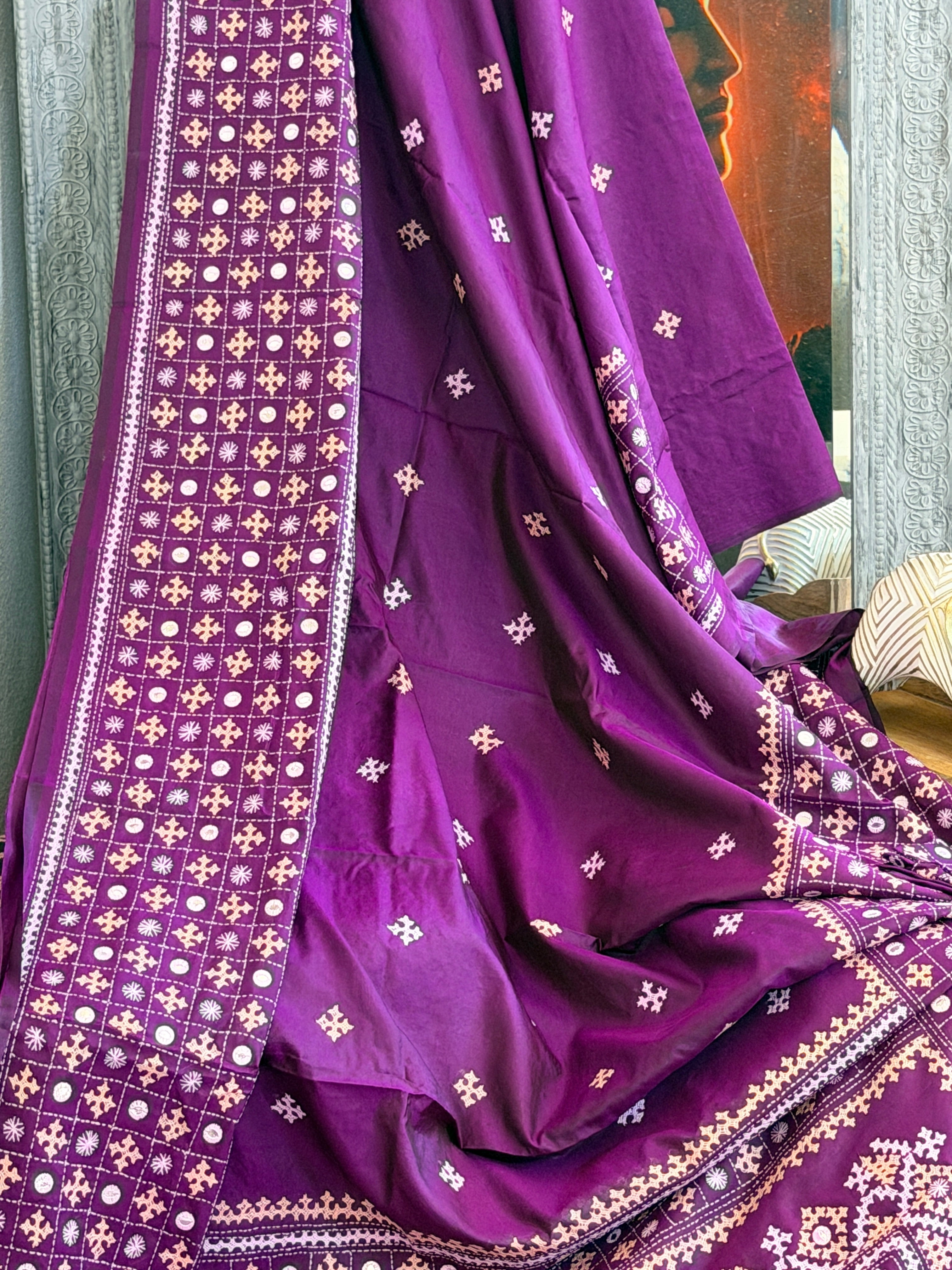 Kantha Stitch Saree