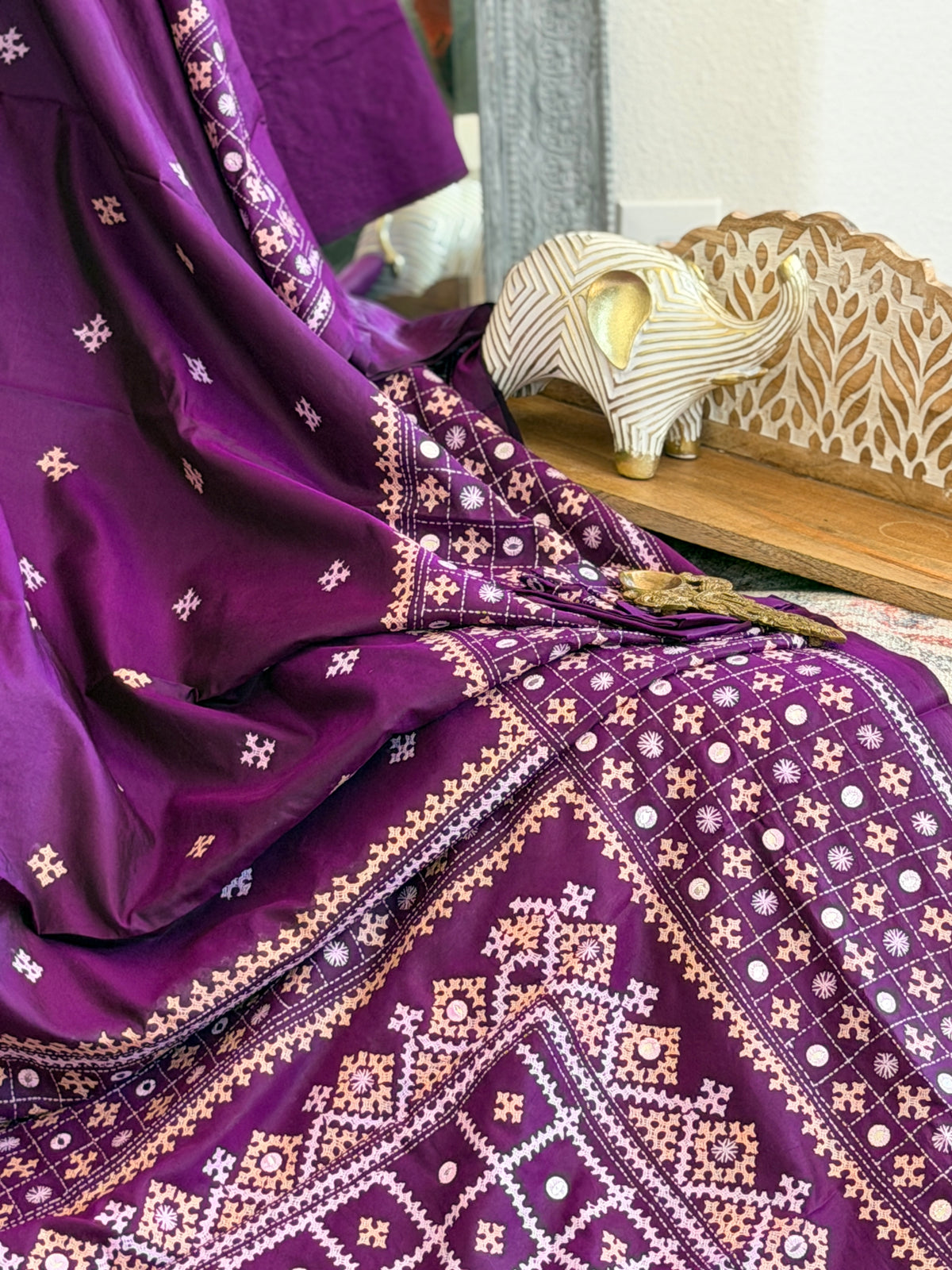 Kantha Stitch Saree