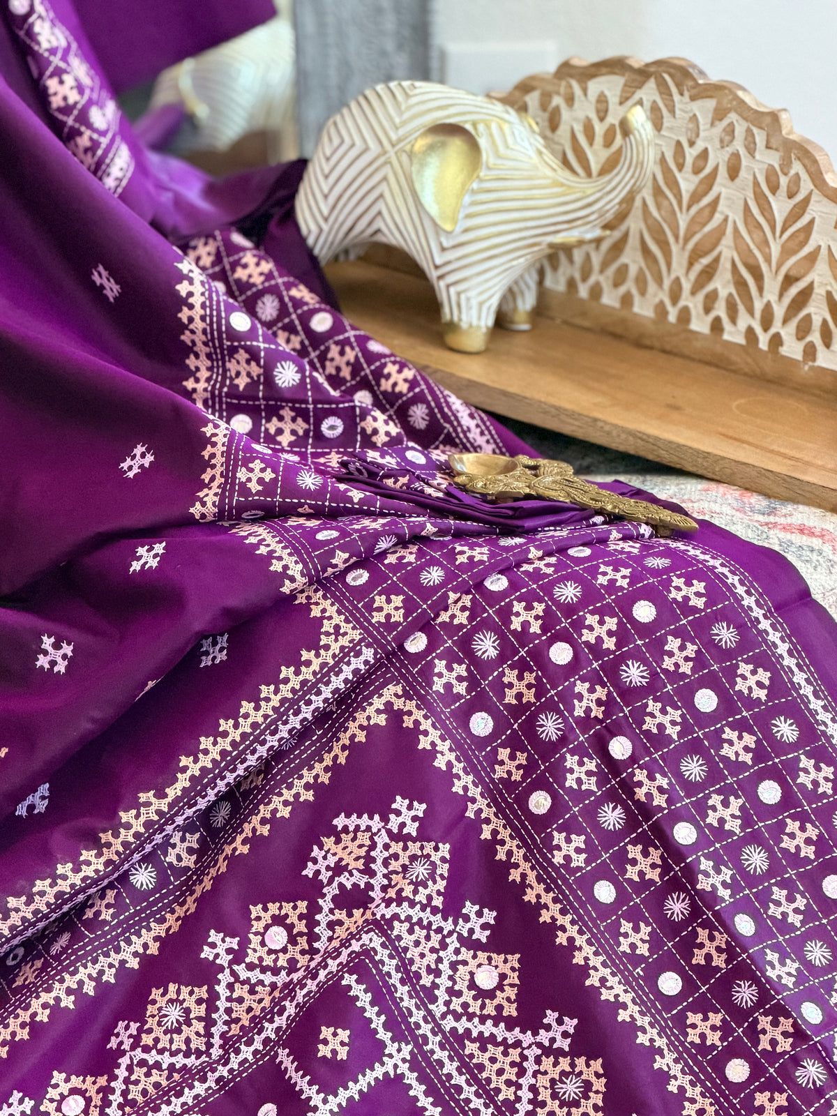Kantha Stitch Saree