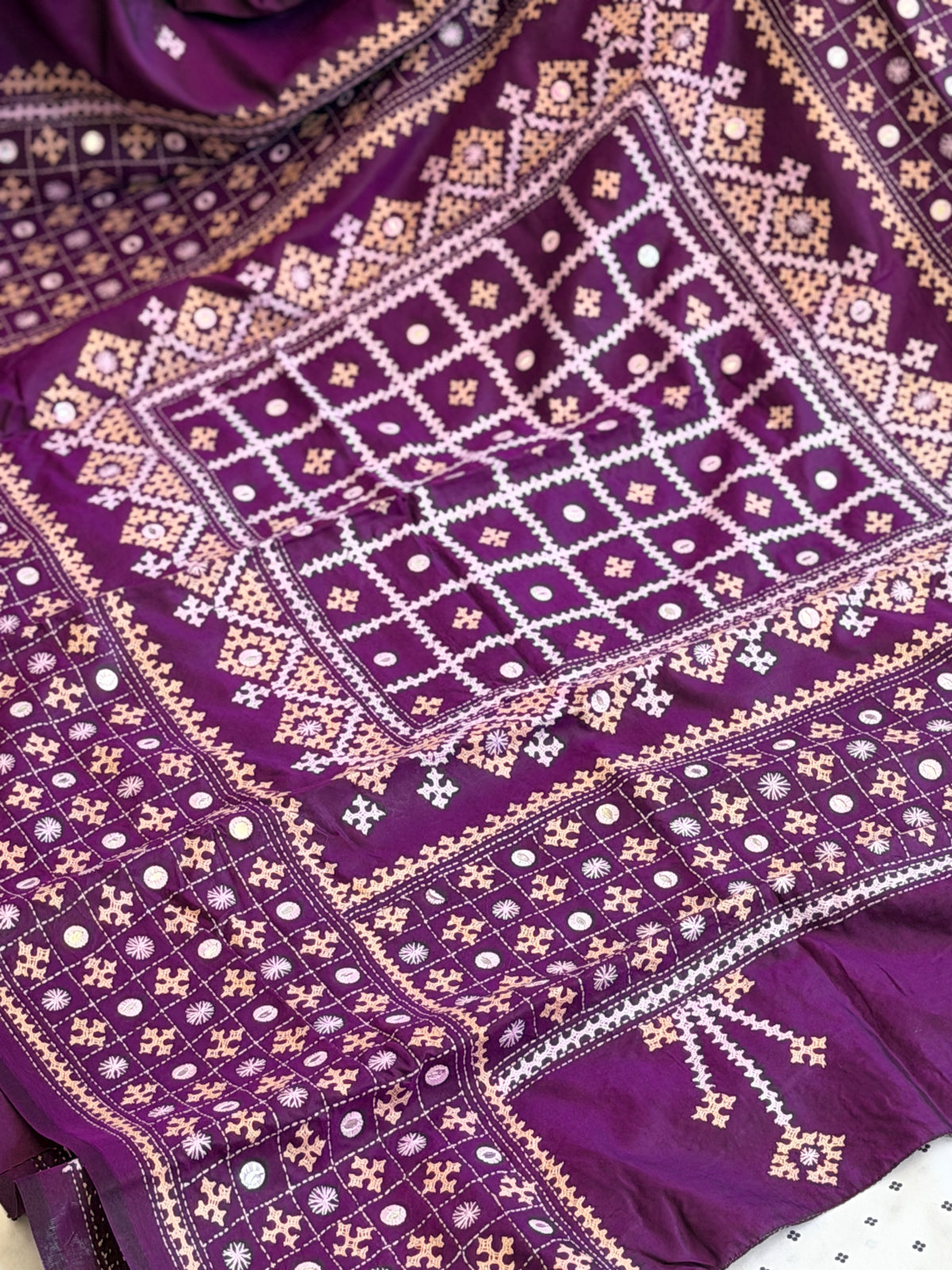 Kantha Stitch Saree