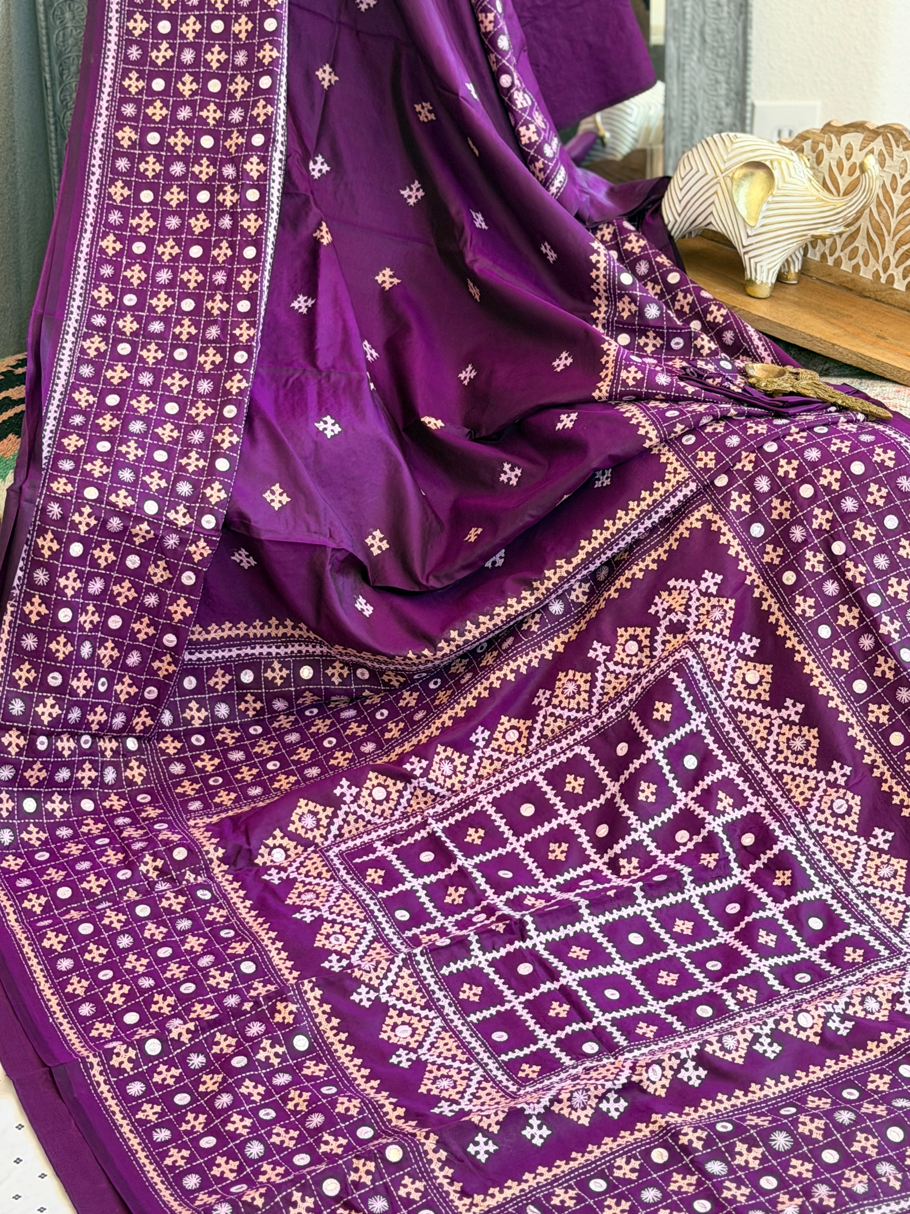 Kantha Stitch Saree